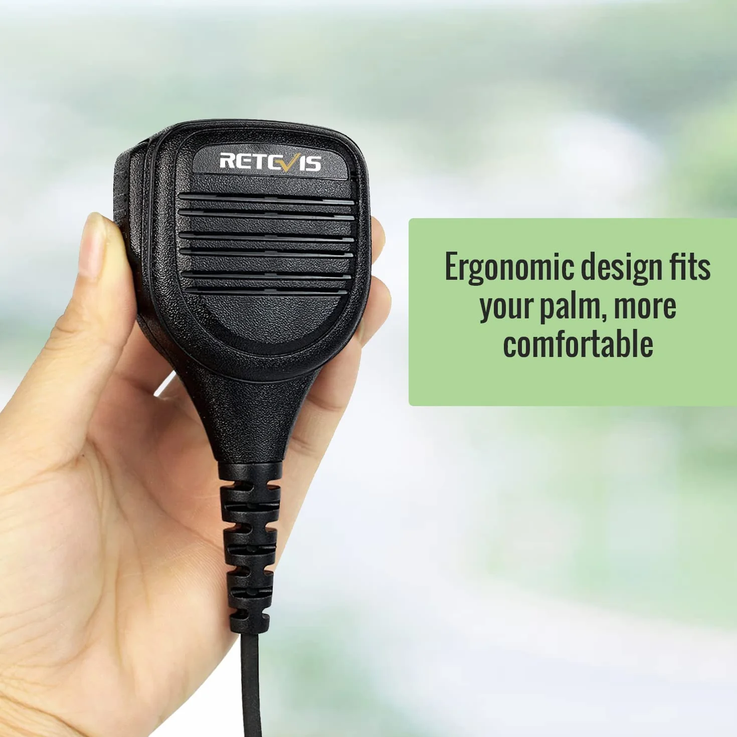 Retevis Dwukierunkowy Mikrofon Naramienny 2-Pinowy Kompatybilny z RT24 RT27 RT22 RT28 RT617 RT618 RT619 TYT Kenwood Walkie Talkie