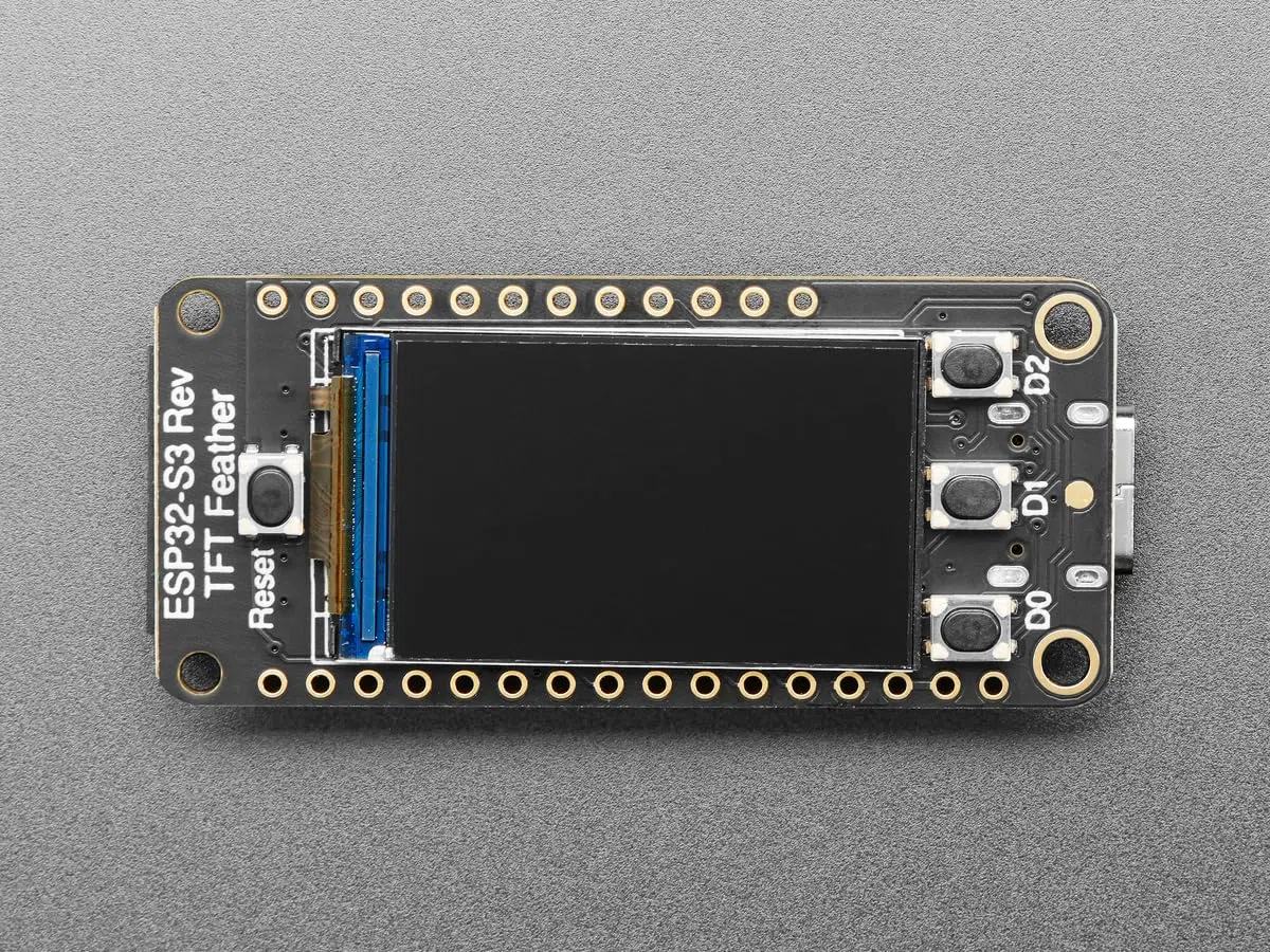 Adafruit ESP32-S3 Reverse TFT Feather, 4 MB Flash, 2 MB PSRAM, STEMMA QT, 5691