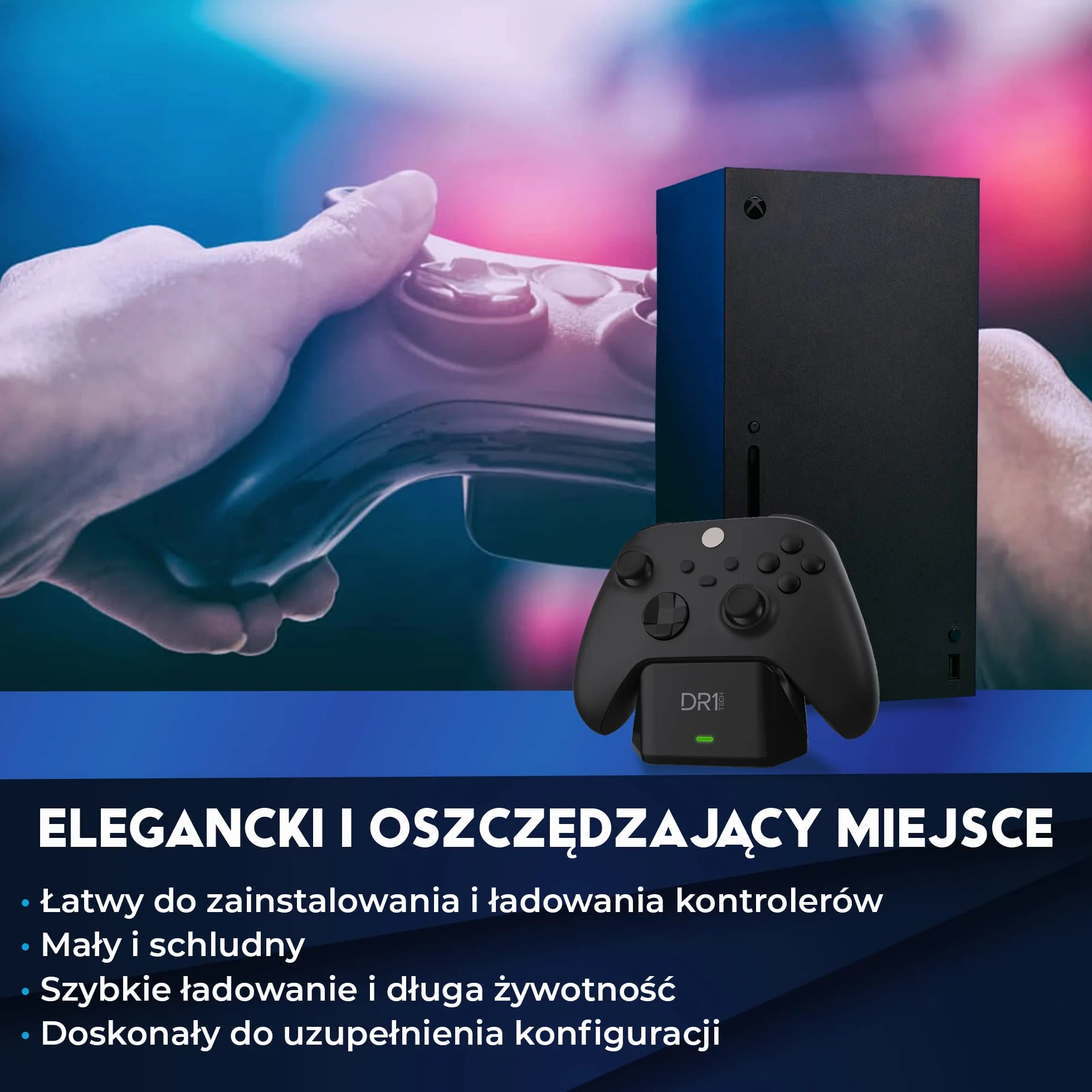DR1TECH PowerSetX Podstawa Szybkiego Ładowania Bateria Do Kontrolera XBOX One X/S Seris 1200 Mah