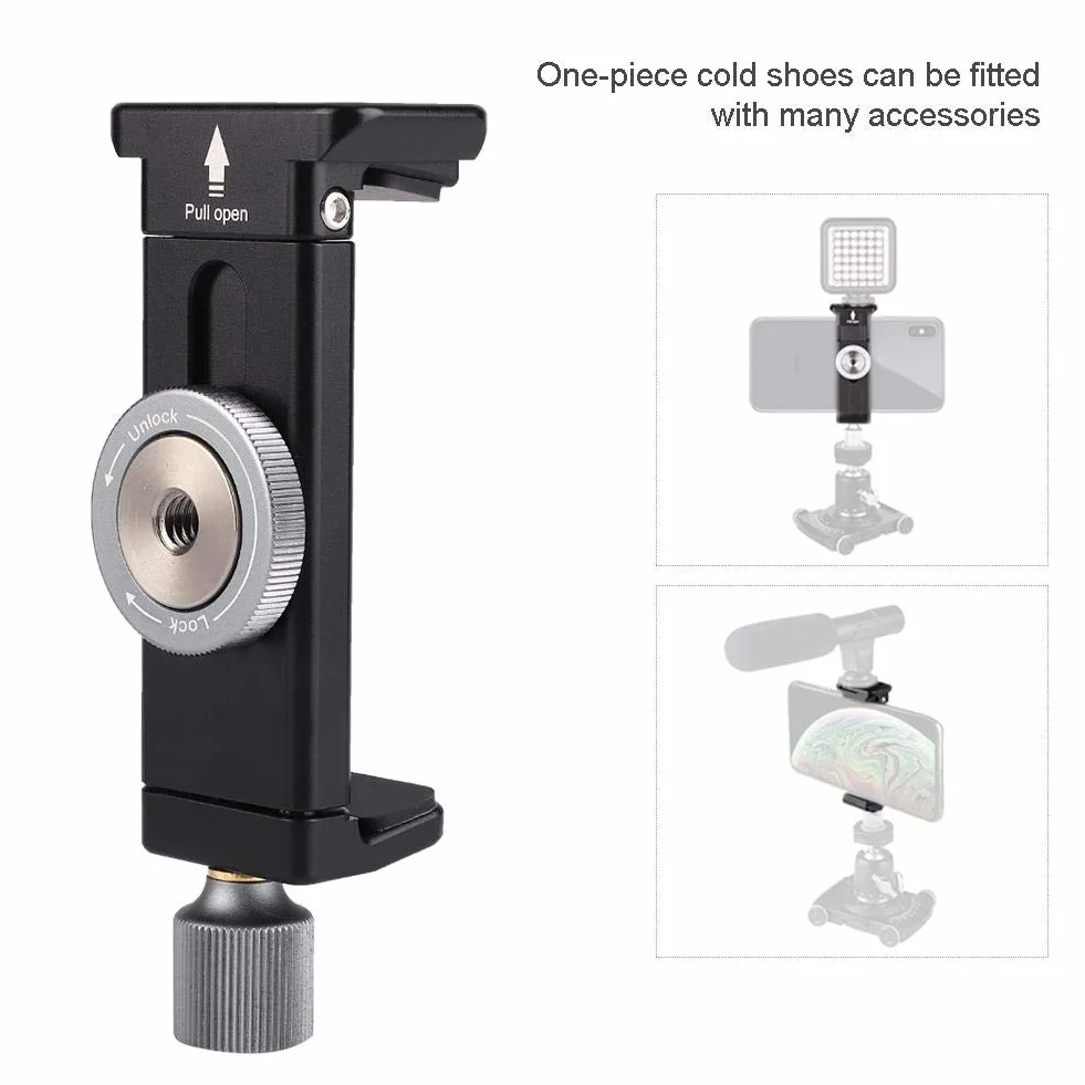 Adapter statywu do smartfona, uniwersalny stop aluminium, adapter do telefonów komórkowych z gniazdem jaskółczy ogon, adapter do uchwytu na telefon komórkowy