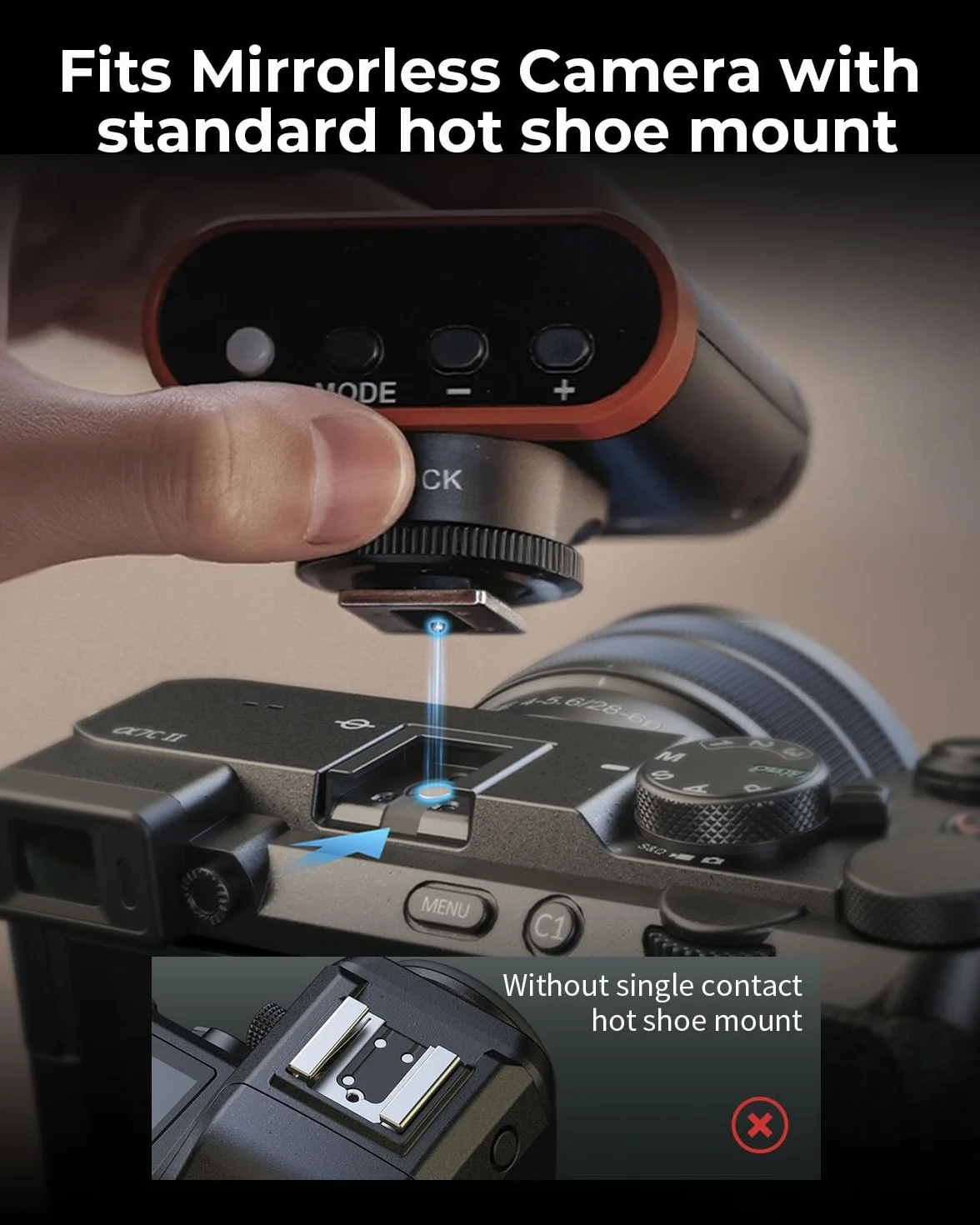 SMALLRIG Miniaturowa lampa błyskowa RS20 do aparatów Canon i Sony, lampa błyskowa Speedlite GN12 z baterią 2000 mAh, wyświetlacz OLED, 8 poziomów, 500 błysków o pełnej mocy/1,8 s, 5374