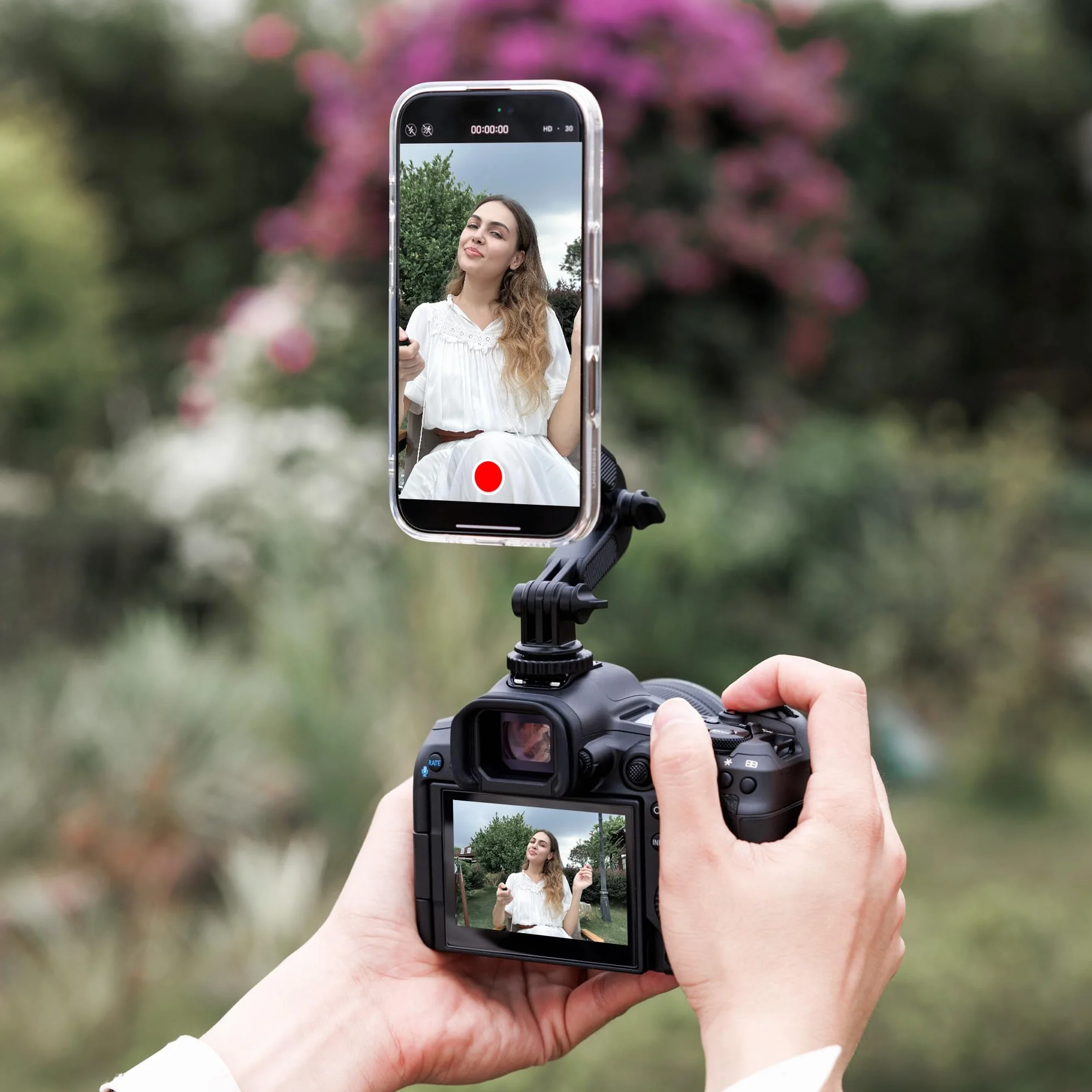 JJC Magnetyczny uchwyt na statyw do telefonu z zimną stopką, śrubą 1/10,2 cm, elastyczny regulowany adapter stojaka do iPhone 16, 15, 14, 13 i Gopro Hero 13, 12, 11, kamer DJI