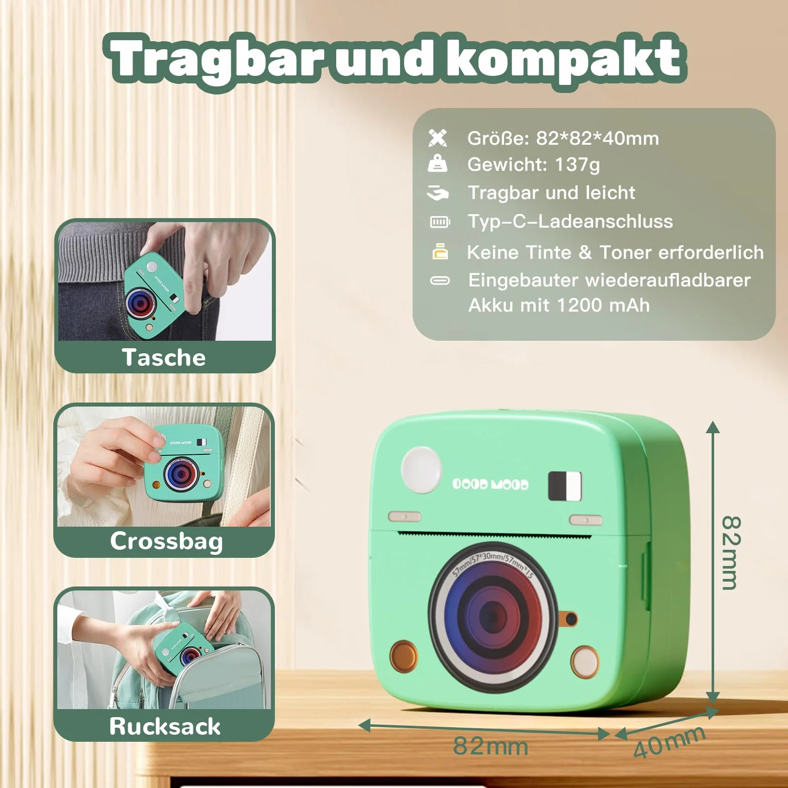 Mini Drukarka Termiczna Bluetooth LX-D2 z 8 Rolkami Naklejek do Smartfonów