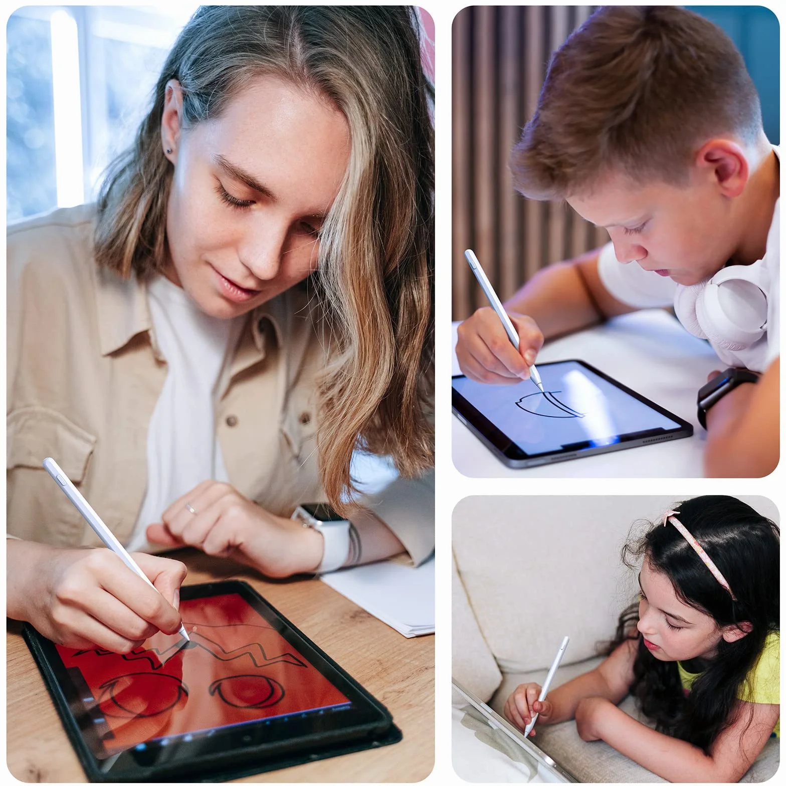 Zspeed Rysiki do iPad, Apple pencil z bezprzewodowe ładowanie I czułością na pochylenie, odrzucanie dłoni, Stylus kompatybilny ze iPad Pro 12.9 3/4/5/6, iPad Pro 11 1/2/3/4, iPad10/9/8/7/6, Mini/Air