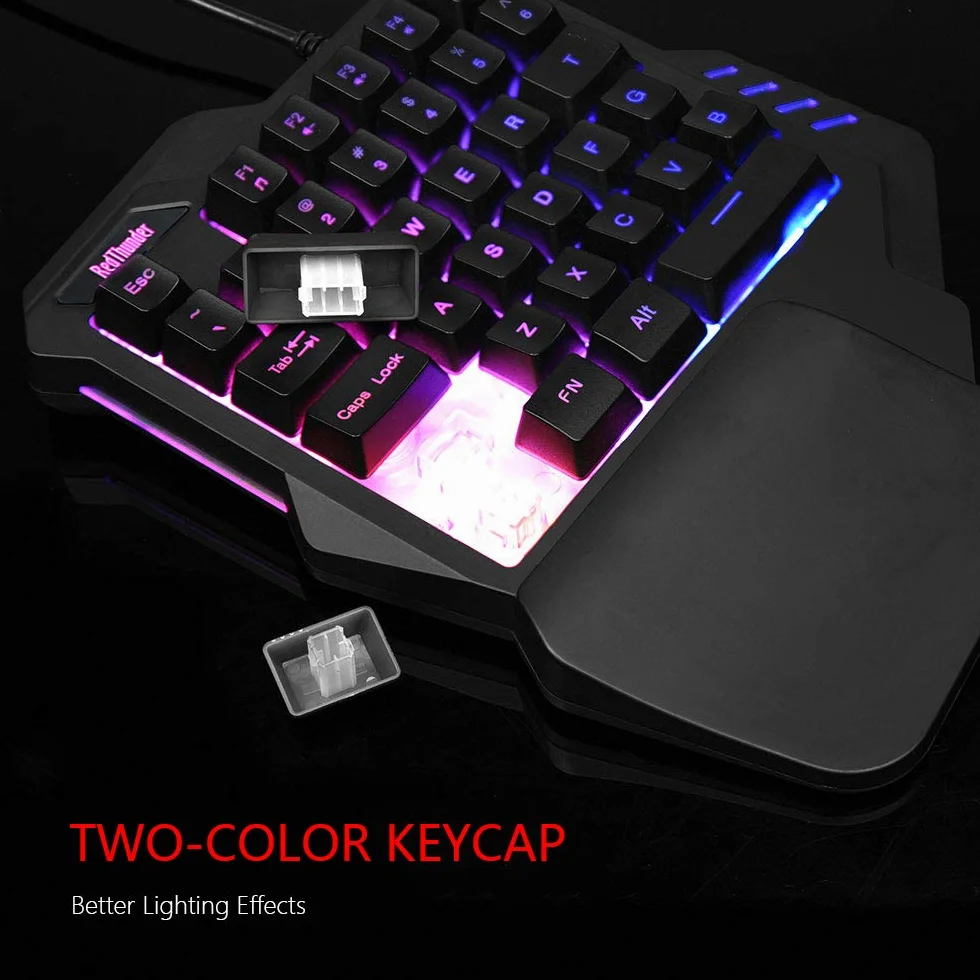 RedThunder 35-klawiszowa podświetlana klawiatura do gier RGB – ergonomiczny gamepad do PUBG LOL WOW DOTA2 – komputer stacjonarny, Mac Gamer