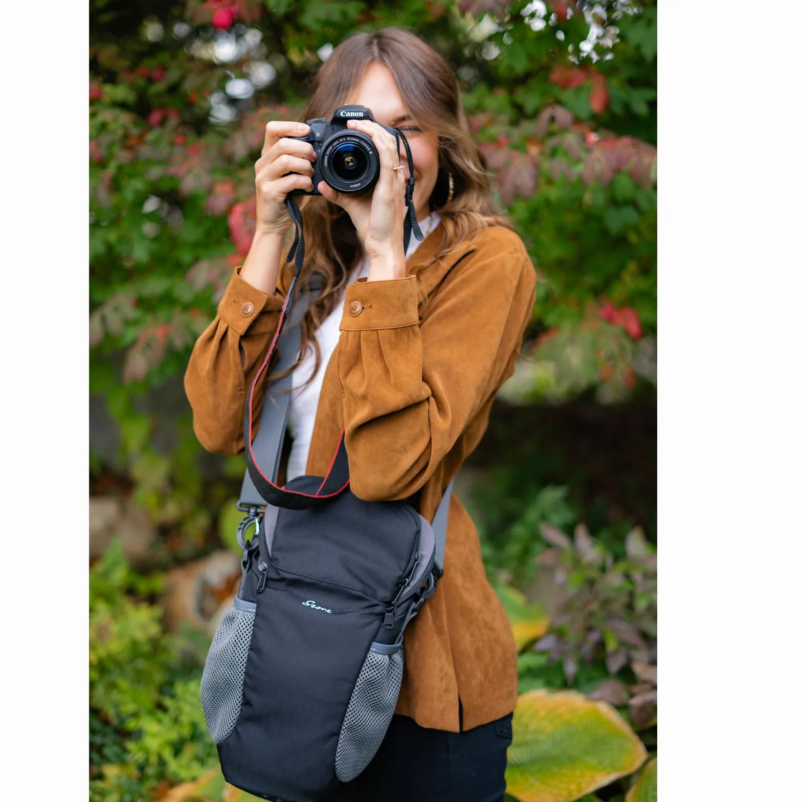 S-ZONE Torba na aparat DSLR wodoodporna kompatybilna Nikon Canon Sony Czarny