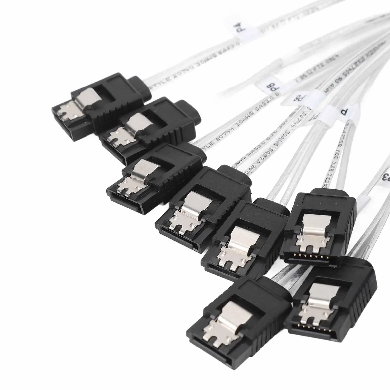 Kabel MCIO 8i do 8xSATA3.0 50 cm 19,69 Cala 32 GT S 8 Kanałów do Transmisji Danych Serwera