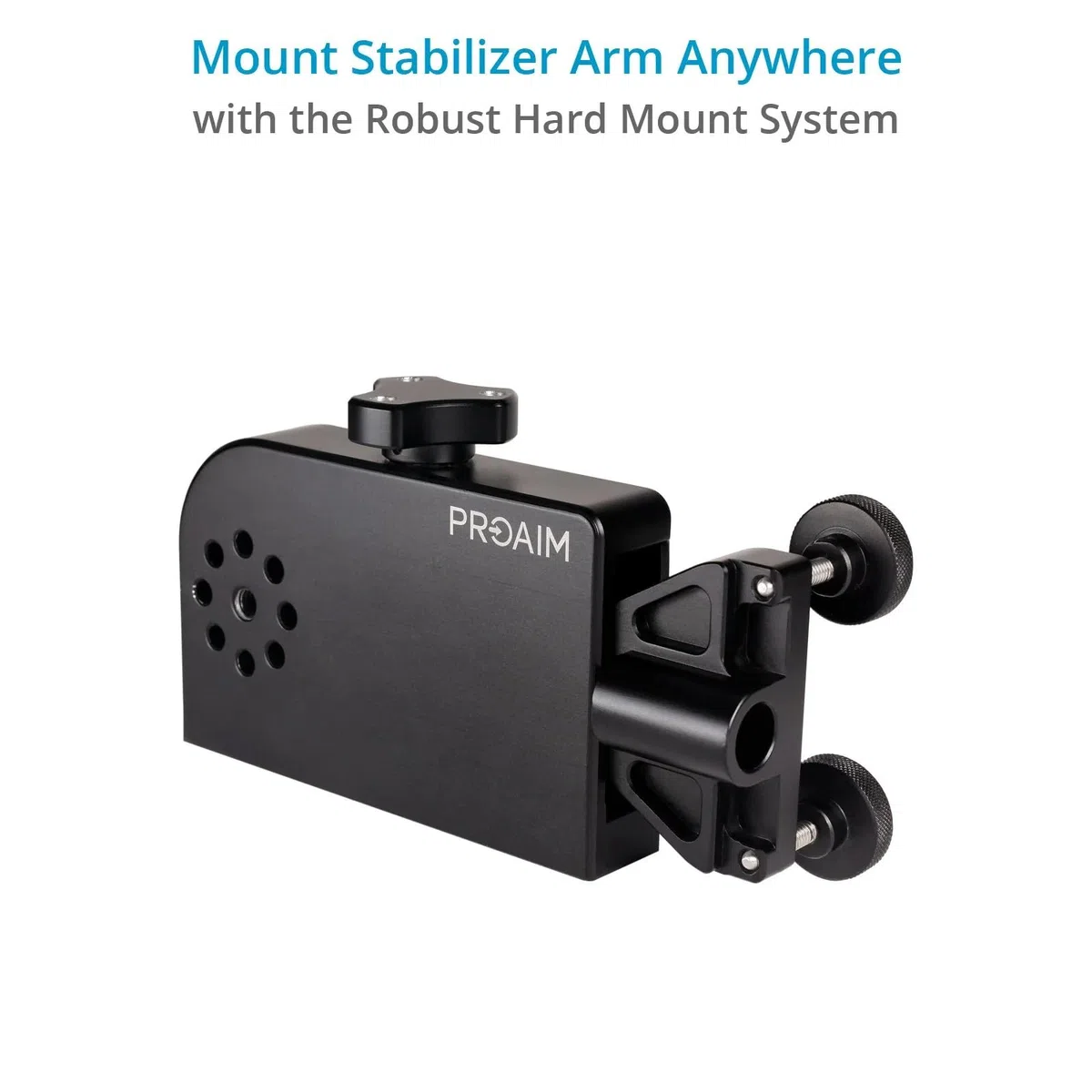 Zestaw PROAIM Hard Mount do ramienia stabilizatora na Speed Rail/Mitchell | Mocowanie ramienia stabilizatora do rur 38 mm i 42–50 mm z pokrętłem poziomującym, mocowaniem Mitchell i kluczem montażowym.