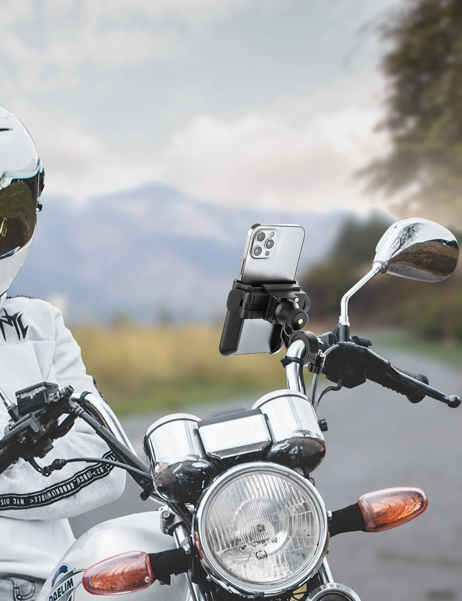 Grefay Uniwersalny Uchwyt na Telefon Rowerowy Motocykla MTB Skutera Szybki Demontaż Obracany o 360 Stopni do Smartfonów o Przekątnej 3,5-7,0 Cala