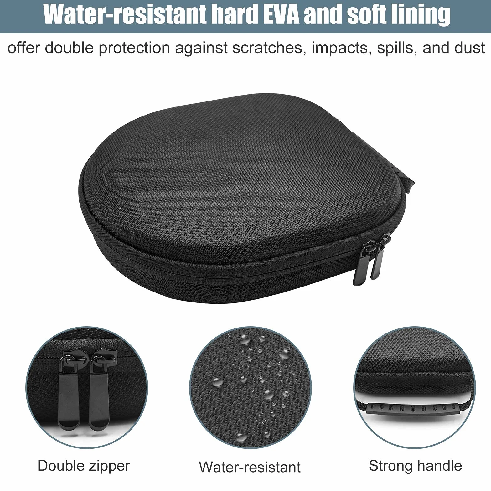 ProCase Etui na słuchawki do Sony WH1000XM5/ WH1000XM4/ WHXB910N/ WHCH710N/ WHXB900N/ Bose 700/ QC35 II zestaw słuchawkowy torba podróżna na bezprzewodowe słuchawki z redukcją szumów, twarda obudowa - czarna