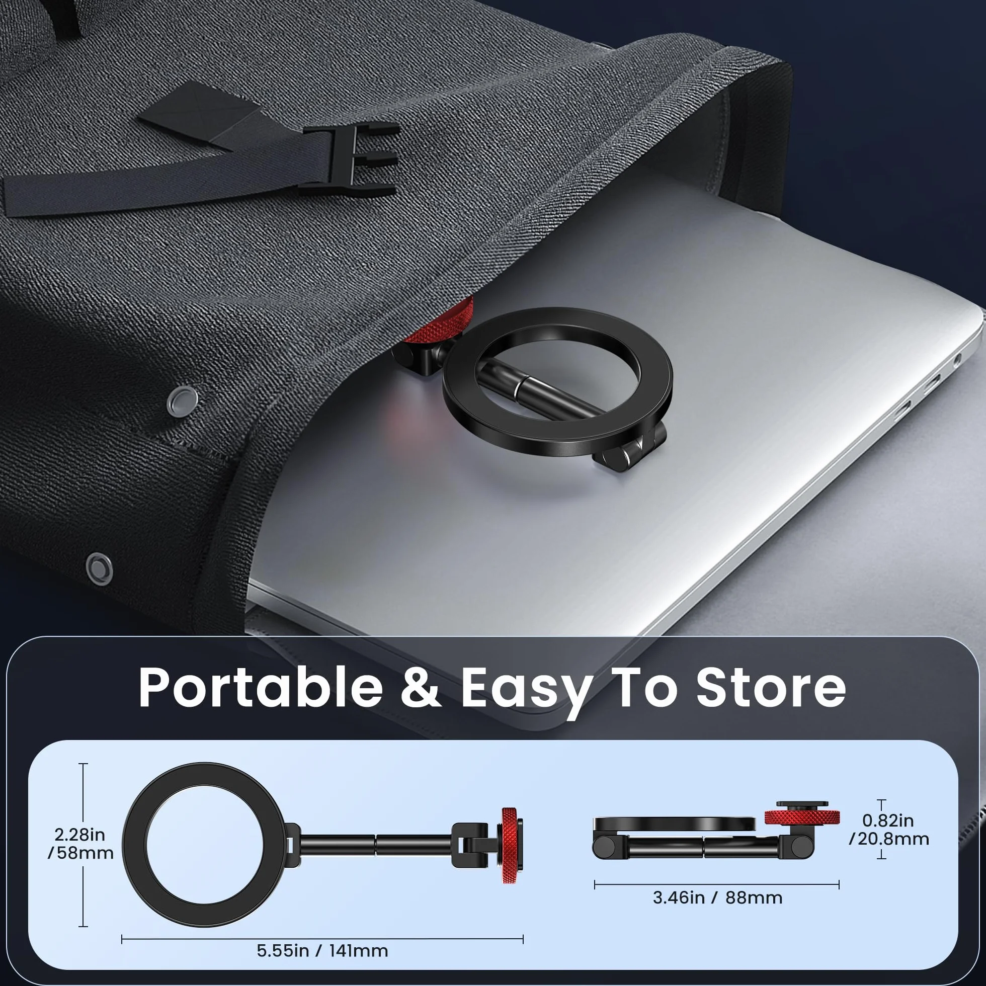 Itramax Magnetyczny Uchwyt Statywowy Na Telefon,360° Obrotowy Uchwyt Mag/Safe Z Zimną Stopką,Adapter Statywowy Do Telefonu Z Gwintem 1/4",Dla iPhone 17 Pro Max 16 15 14 13,Galaxy,Canon Aparaty DSLR