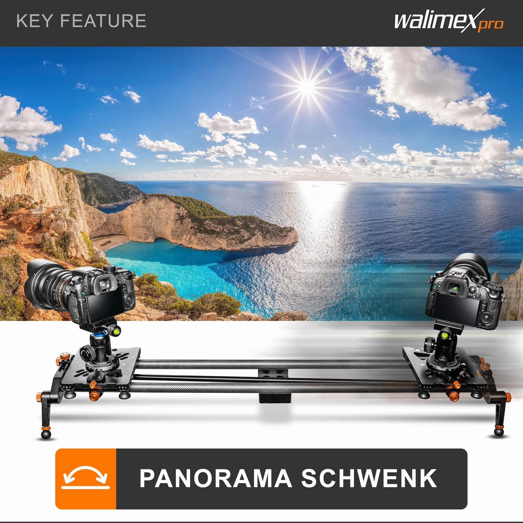 Walimex pro Carbon Follow Focus Parallax Slider 12 czarny/pomarańczowy 21640