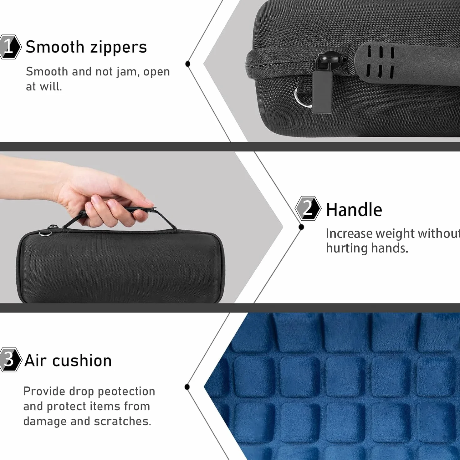 co2CREA Twardy futerał podróżny dla JBL Flip 6 / JBL Flip 5 Przenośny głośnik Bluetooth (pudełko pojedyncze) (Flip 6/5 etui, czarny+blau)