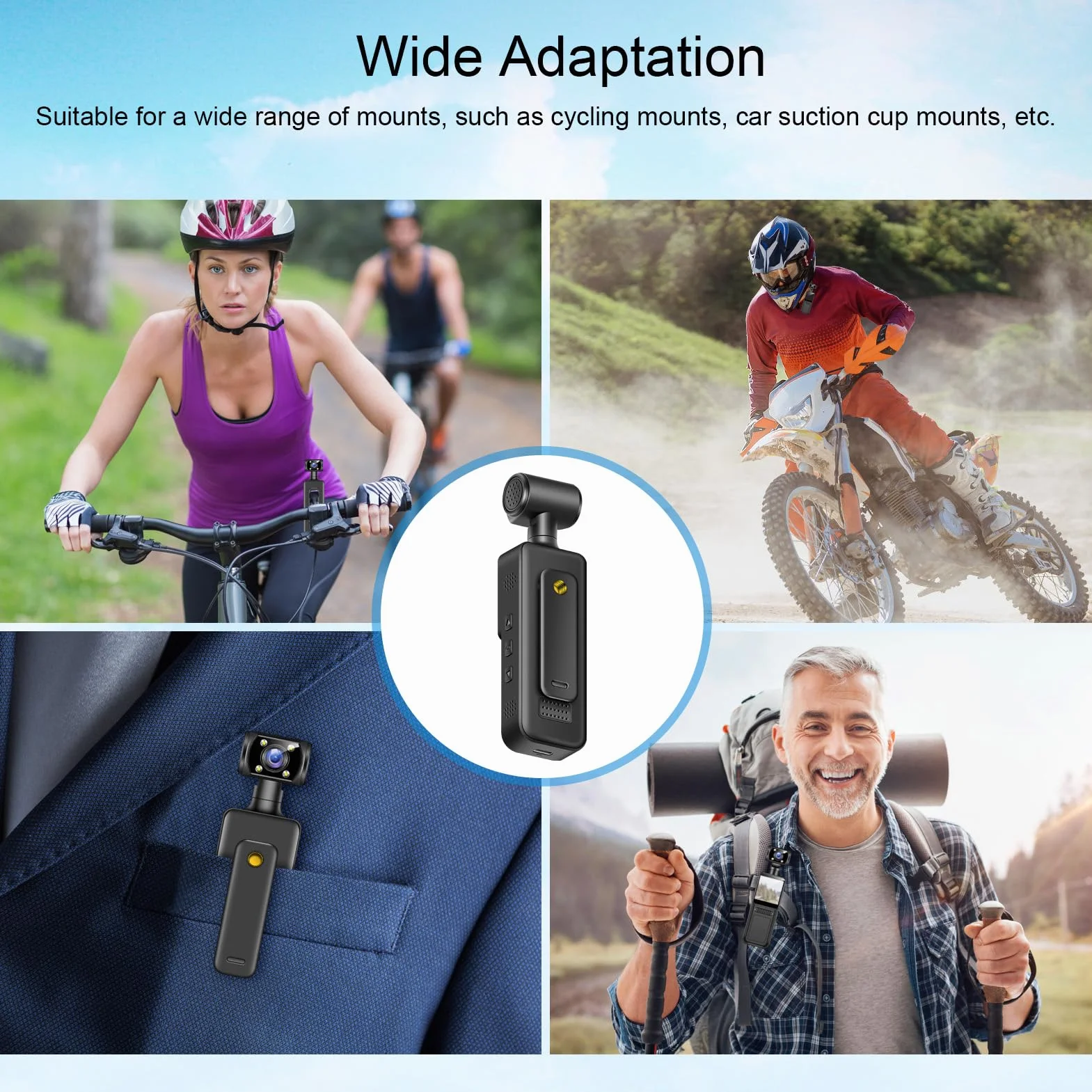 Topiky 4K HD WiFi Camera, 180 ° Rotatable 4K HD WiFi, kieszonkową kamerę, Kamera do Nadwozia z Nagrywaniem Audio i Wideo, Kamera Zużyta na Zewnątrz do Podróży Sportowych na Zewnątrz