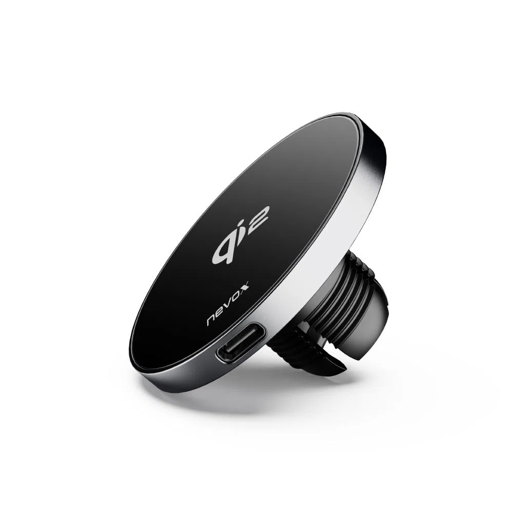 Nevox Qi2 bezprzewodowa ładowarka samochodowa 15 W – kompatybilny z MagSafe magnetyczny uchwyt na telefon komórkowy do kratki wentylacyjnej – szybkie ładowanie za pomocą Qi2, duża siła magnetyczna