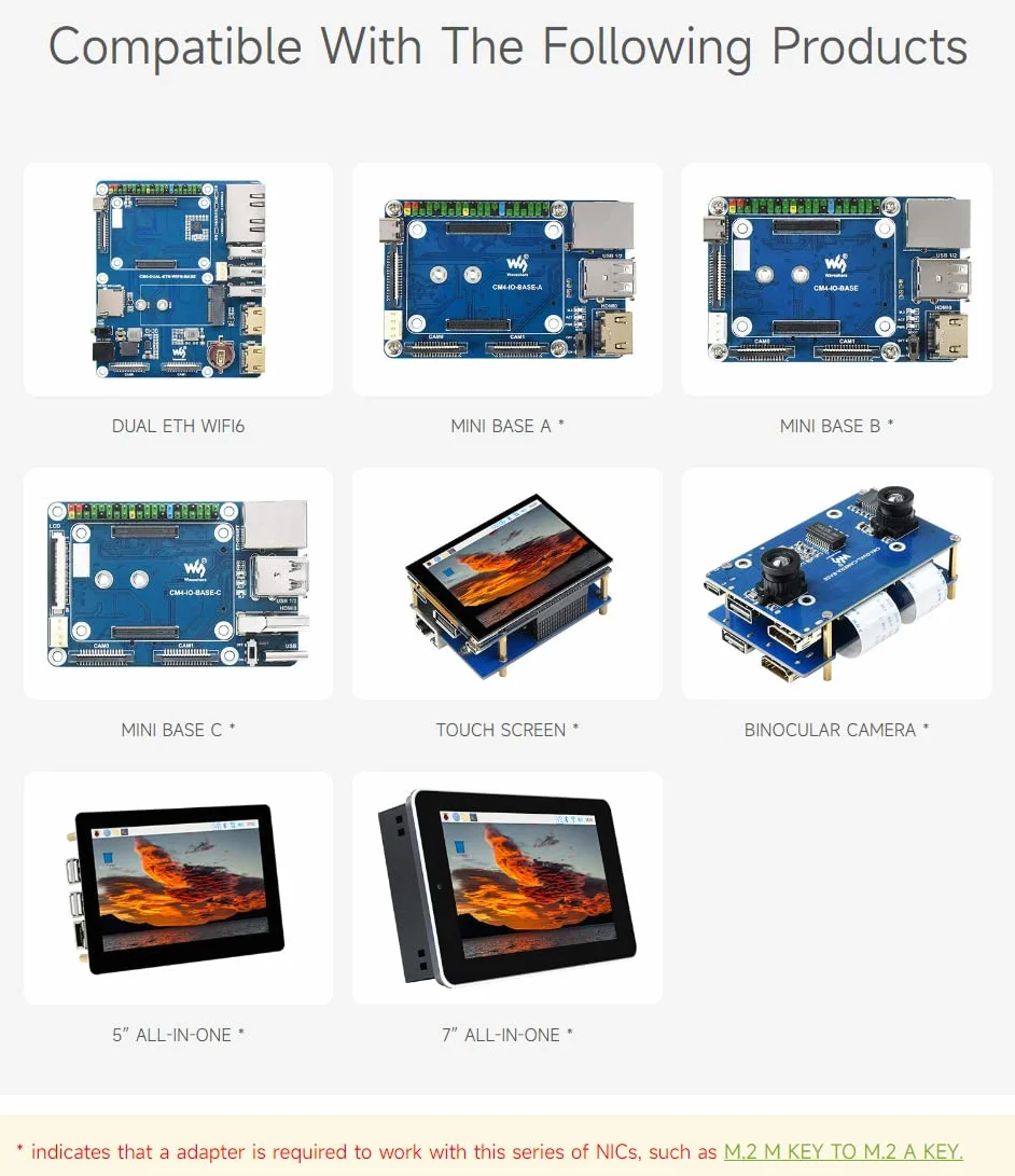 Waveshare Wireless AX210 NIC Card Gigabit Tri-Band Wi-Fi 6E M.2 802.11AX BT5.3