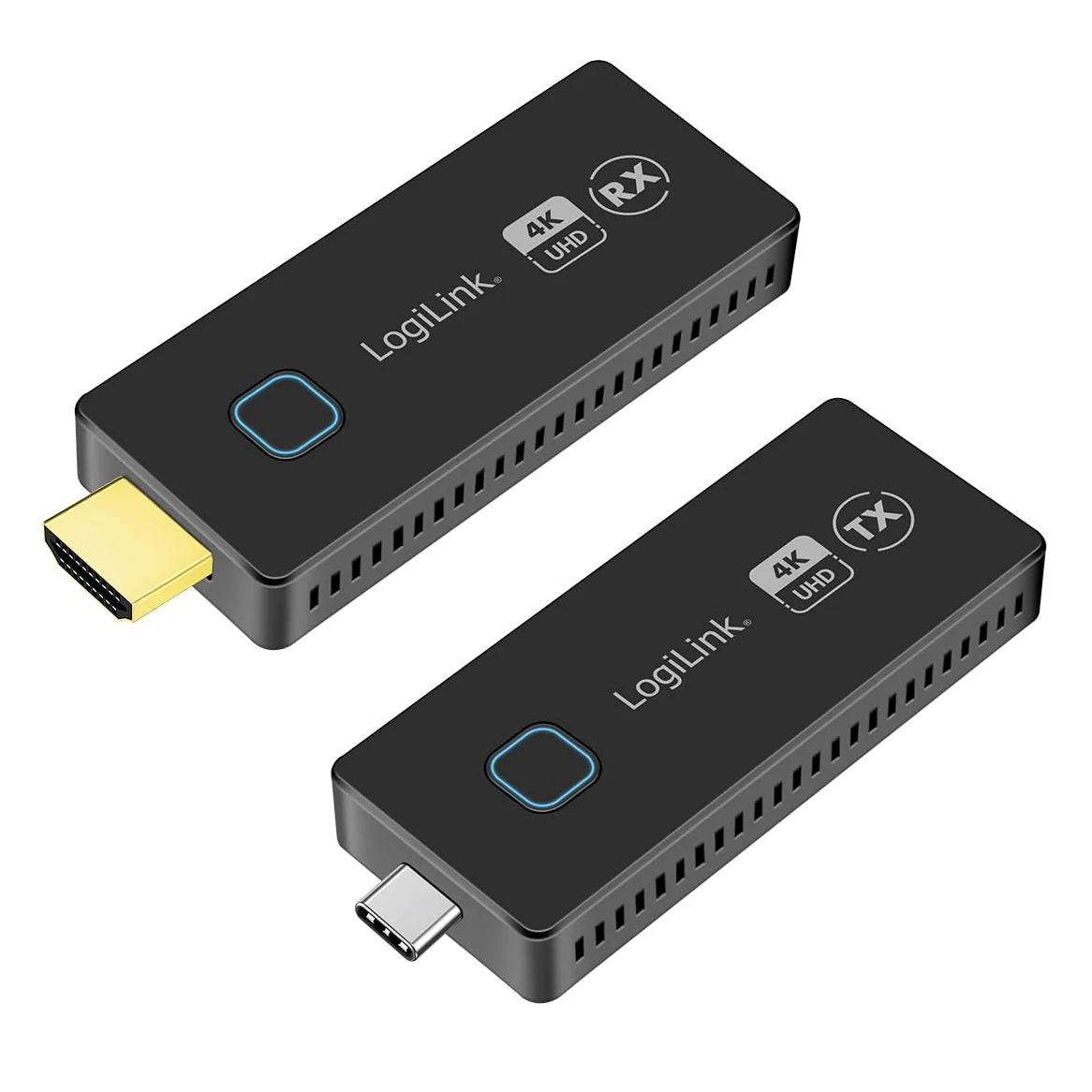 LogiLink HDW0104 - zestaw do transmisji HDMI, USB-C na HDMI, kompaktowy, bezprzewodowy, 30 m, 1zu1, 4K 60 Hz dane/wideo łatwe wyświetlanie/udostępnianie danych na telewizorze za pomocą WLAN HDMI