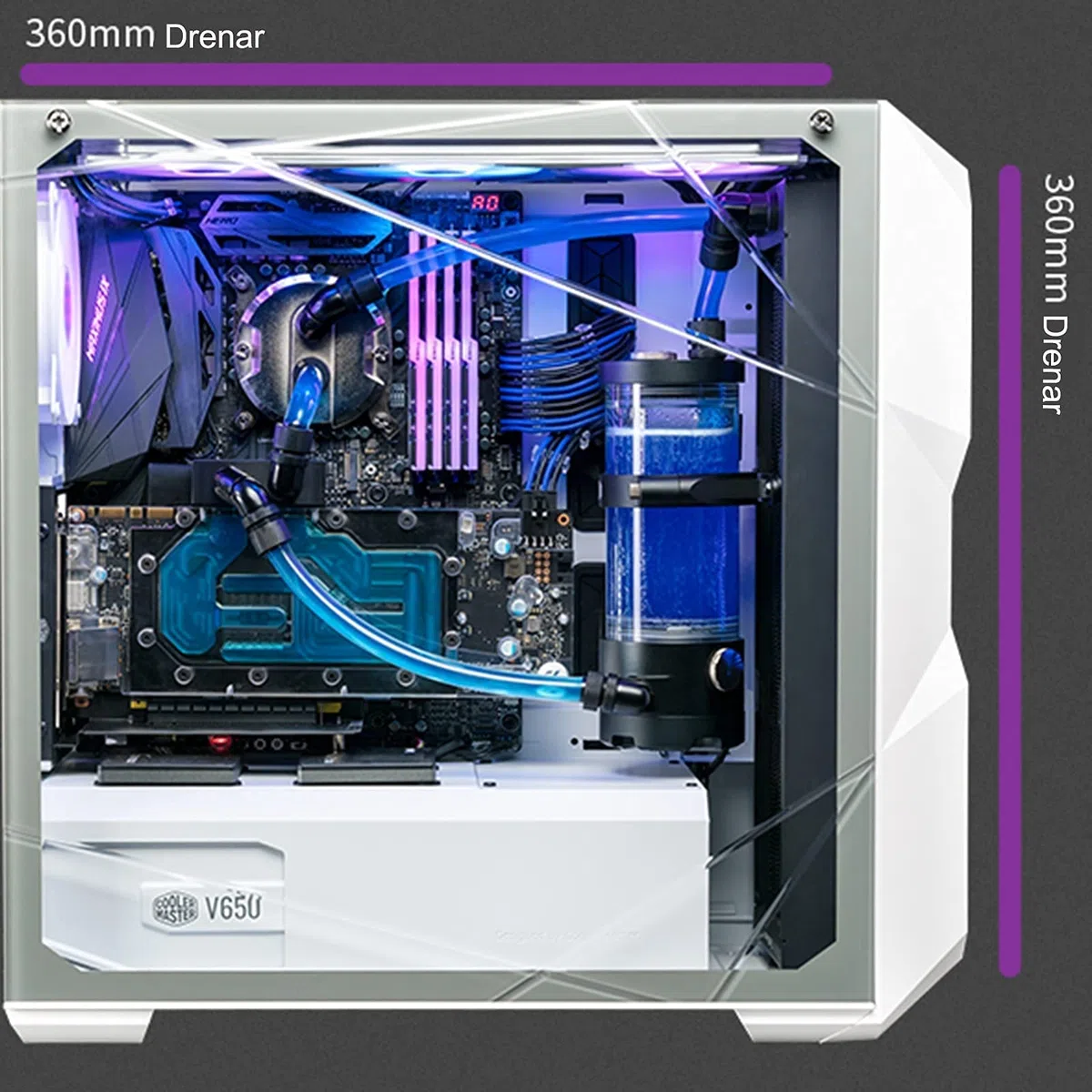 Gra Komputerowa Case, Mini-ITX, Micro-ATX, ATX, SSI CEB, E-ATX Case Gry, 3D Pełna Przezroczysta Panel Boczny, USB3.0 / USB 2.0, Chłodzenie Pomocy Technicznej(B)