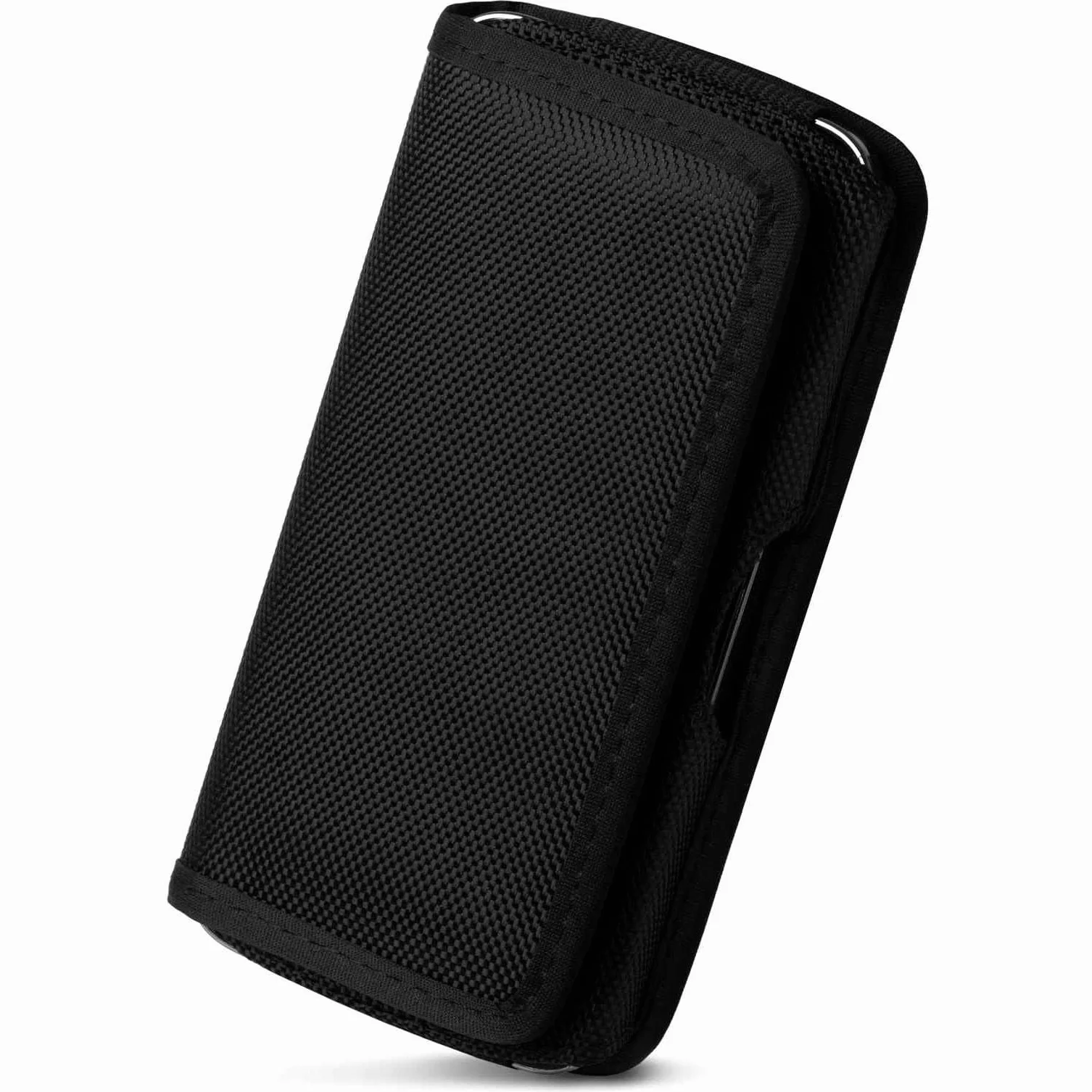 moex Siateczkowe etui do iPhone 15 Pro, etui na pasek z zapięciem na rzepy, poziome, kabura na telefon komórkowy z klipsem do paska, wytrzymały nylon, pokrowiec na telefon komórkowy poprzeczny z