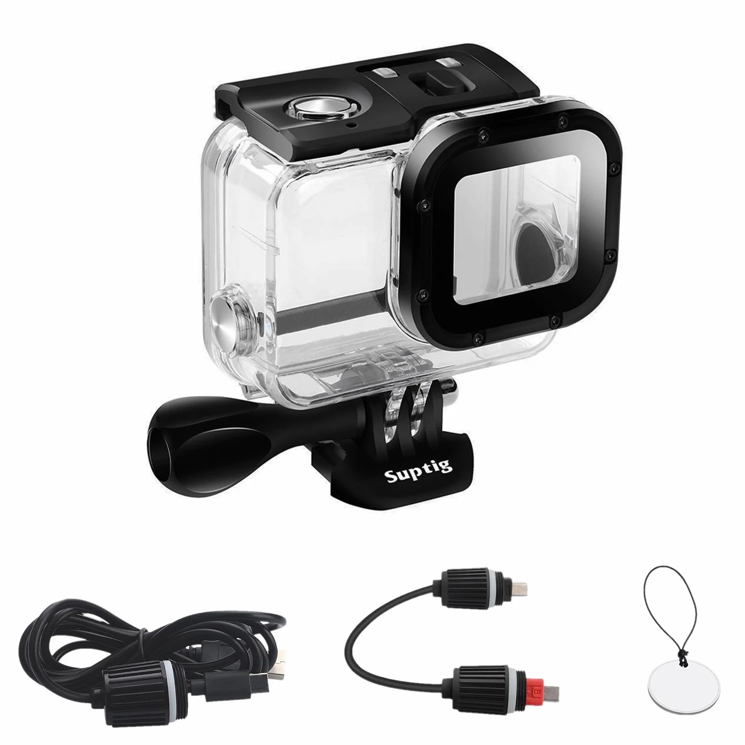Suptig etui, wodoodporna obudowa, obudowa podwodna, etui do ładowania, obudowa do nurkowania kompatybilna z Gopro Hero 7 Black, Hero 6, Hero 5, Hero 2018 wodoodporny 164 stóp (50 metrów)