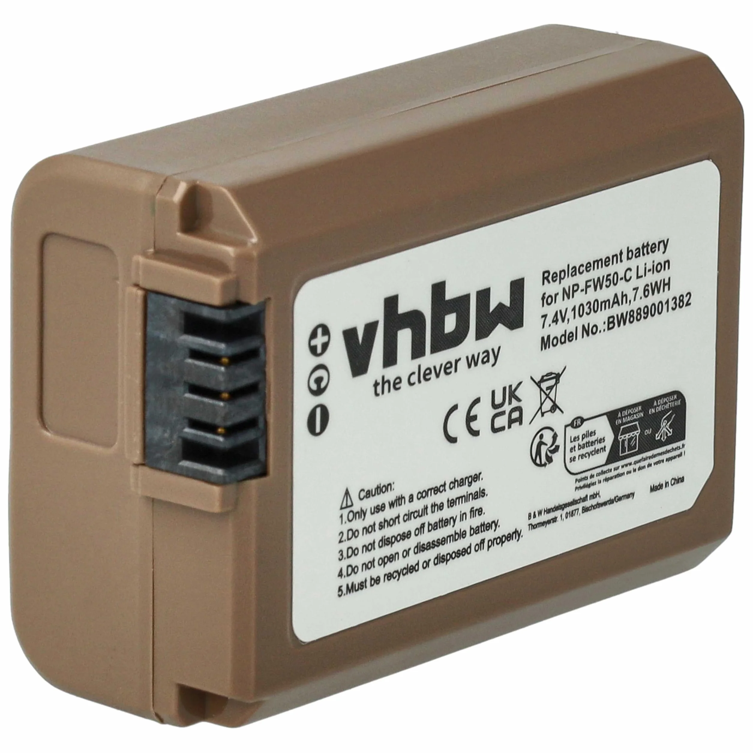 vhbw 3 x bateria kompatybilna z aparatem Sony Alpha NEX-6Y, NEX-7, NEX-6L, NEX-2.7 kg DSLR (1030 mAh, 7,4 V, Li-Ion) + chip informacyjny, gniazdo USB-C