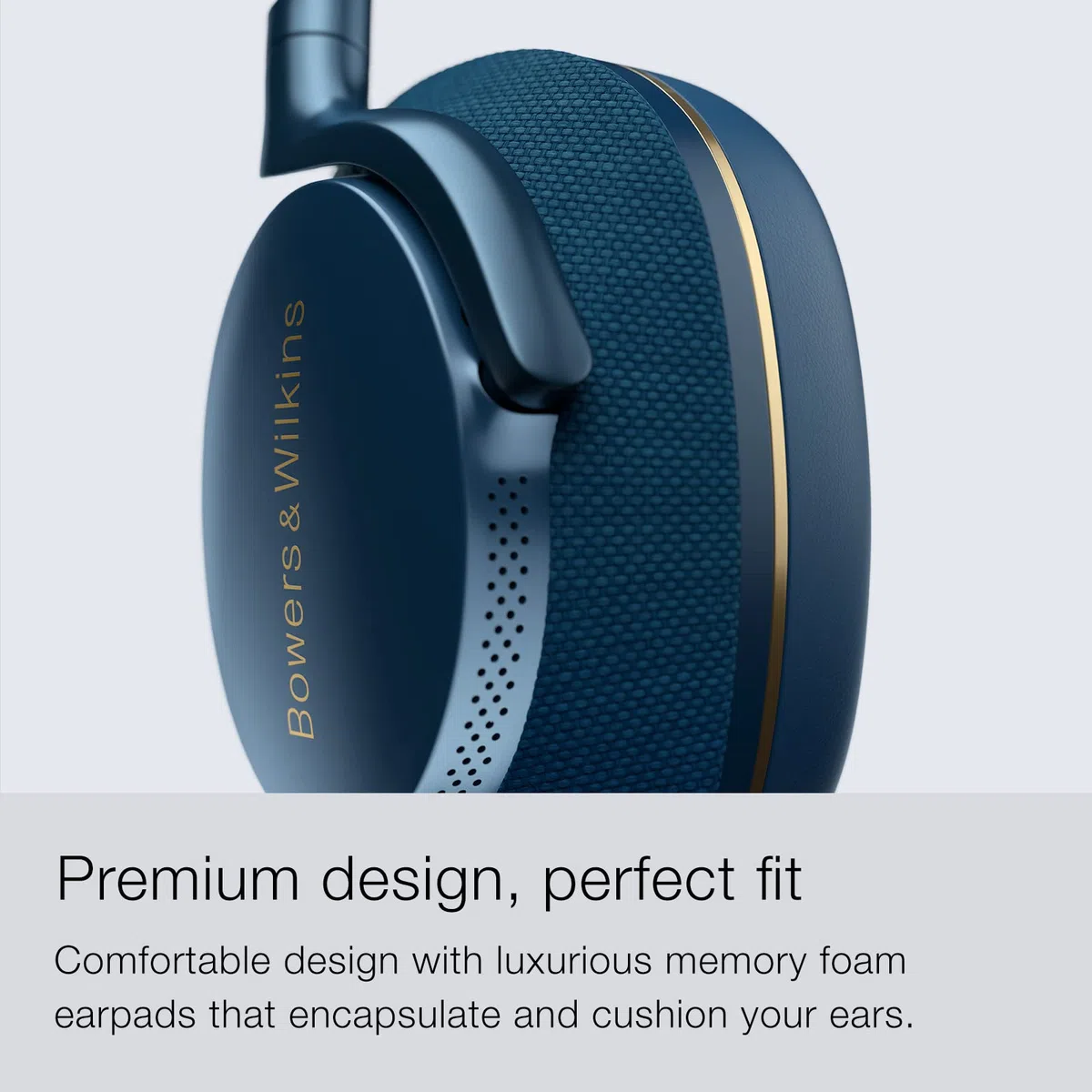 Bowers & Wilkins PX7 S2 bezprzewodowe słuchawki nauszne z redukcją szumów z Bluetooth 5.0 i szybkim ładowaniem, 30 godzin odtwarzania i wbudowanym mikrofonem - niebieskie