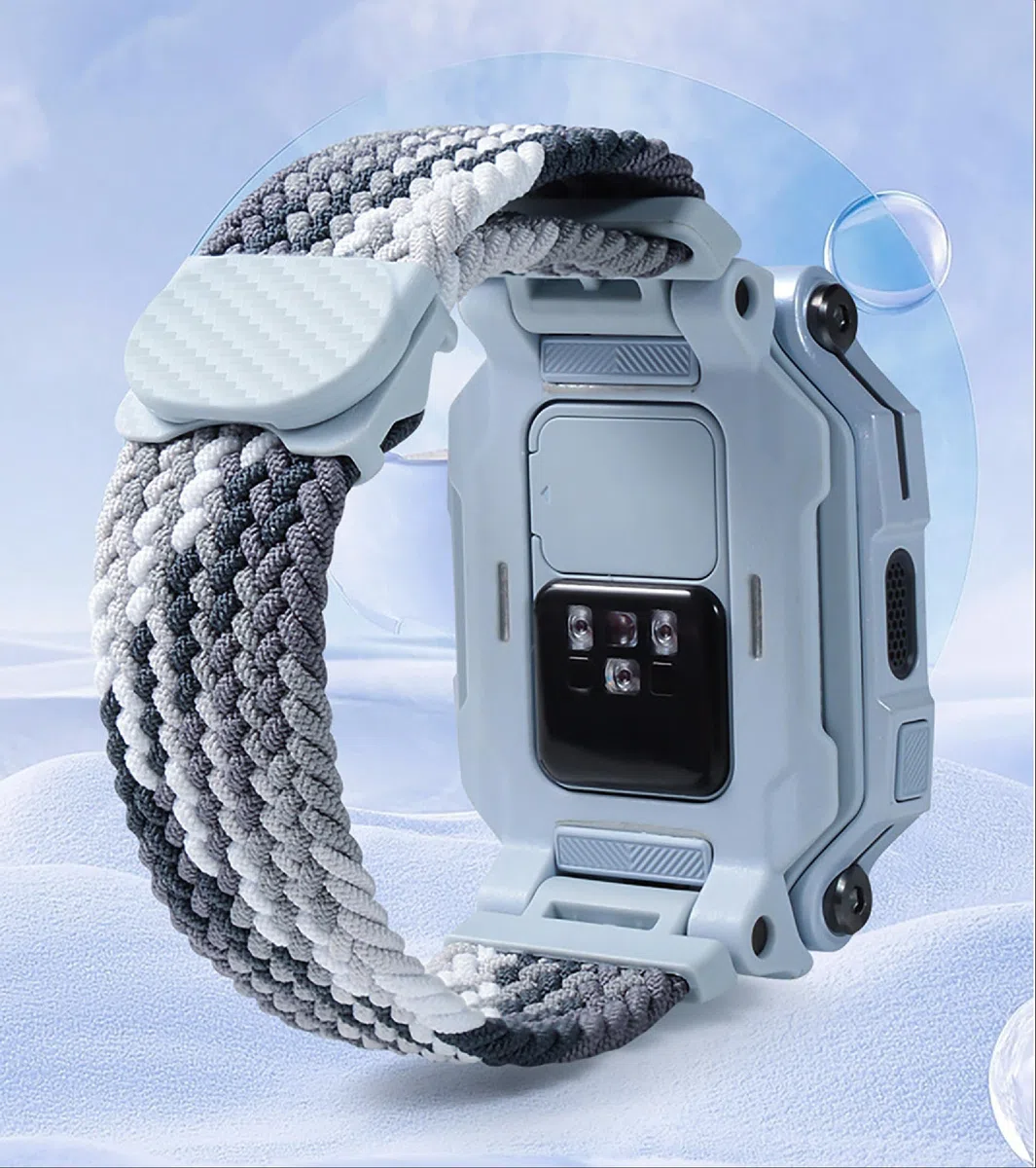 GIOPUEY Pasek kompatybilny z imoo Watch Phone Z7/Z6, elastyczny nylonowy pleciony pasek, zamiennik paska [unisex]