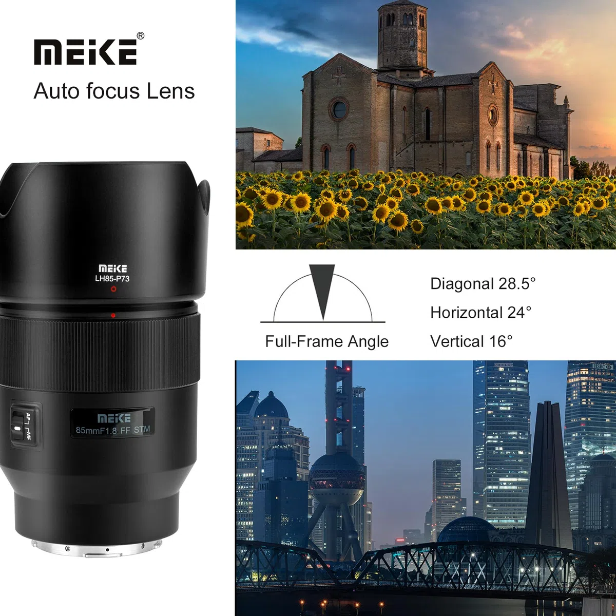 Meike 85 mm F1.8 Auto Focus Medium Telephoto STM, pikowany, pełnoklatkowy obiektyw portretowy, kompatybilny z aparatami Panasonic Lumix Sigma Leica L-Mount S1H S1 S5 S5 Mark II S1R S9 SL SL2 FP FPL