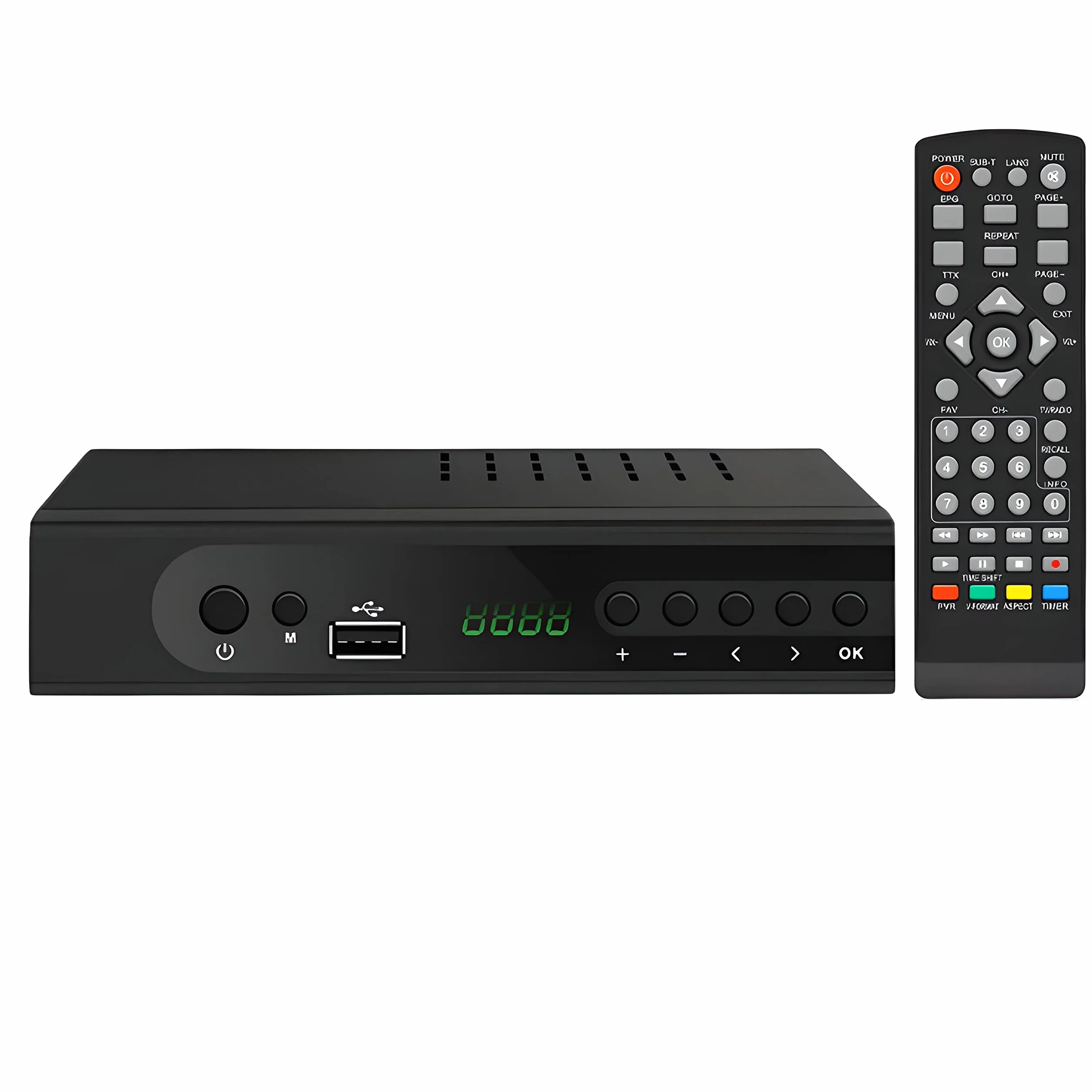 Retoo Odtwarzacz DVB-T2 Terrestrischer Full HD TV z HDMI i Fernbedienung, Digital Empfänger z H.265 HEVC, HsDTV Mediaplayer z PVR Aufnahmefunktion i Timeshift, odbiornik kabelowy z USB, czarny