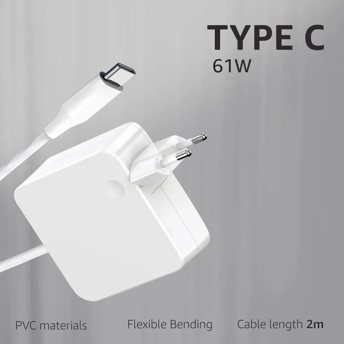 MacBook zasilacz 61 W/kabel USB C (USB), ładowarka/kompatybilny z MacBook Air 13" (2018, 2019, 2020, 2021), Pro (2017 2018 2019 2020 2021) 13 cali, iPad Pro, Huawei, Xiaomi, Dell/adapter sieciowy