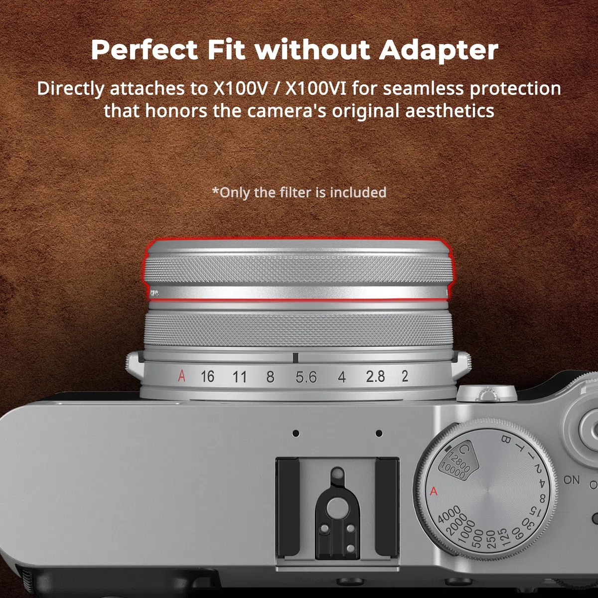 SmallRig Filtr UV do FUJIFILM X100VI / X100V, transmisja światła 99%, soczewka ze szkła optycznego, wodoodporny i odporny na zarysowania, lekka aluminiowa ramka, ściereczka czyszcząca (srebrna) 5853