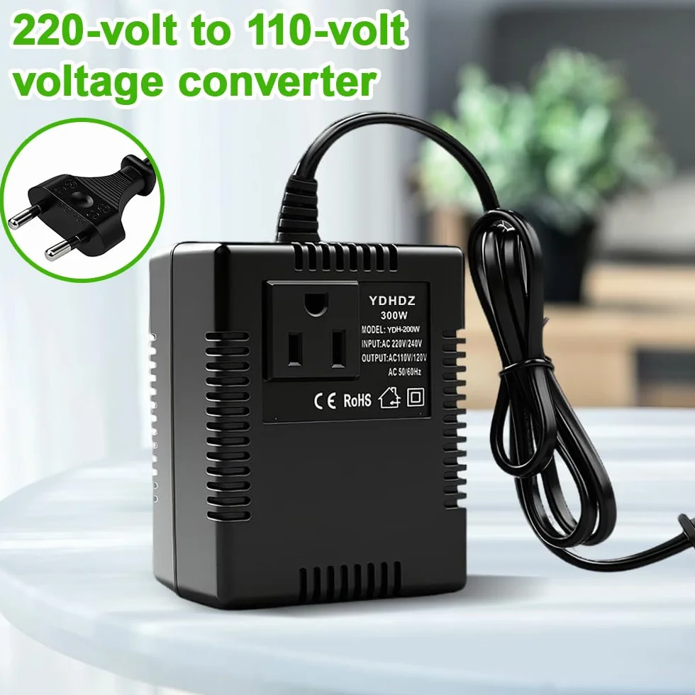 przetwornica napięcia transformator 220V na 110V, 300W adapter sieciowy, konwerter mocy, adapter podróżny, przetwornica napięcia z wtyczką EU do oczyszczaczy powietrza, komputerów, mini kamer