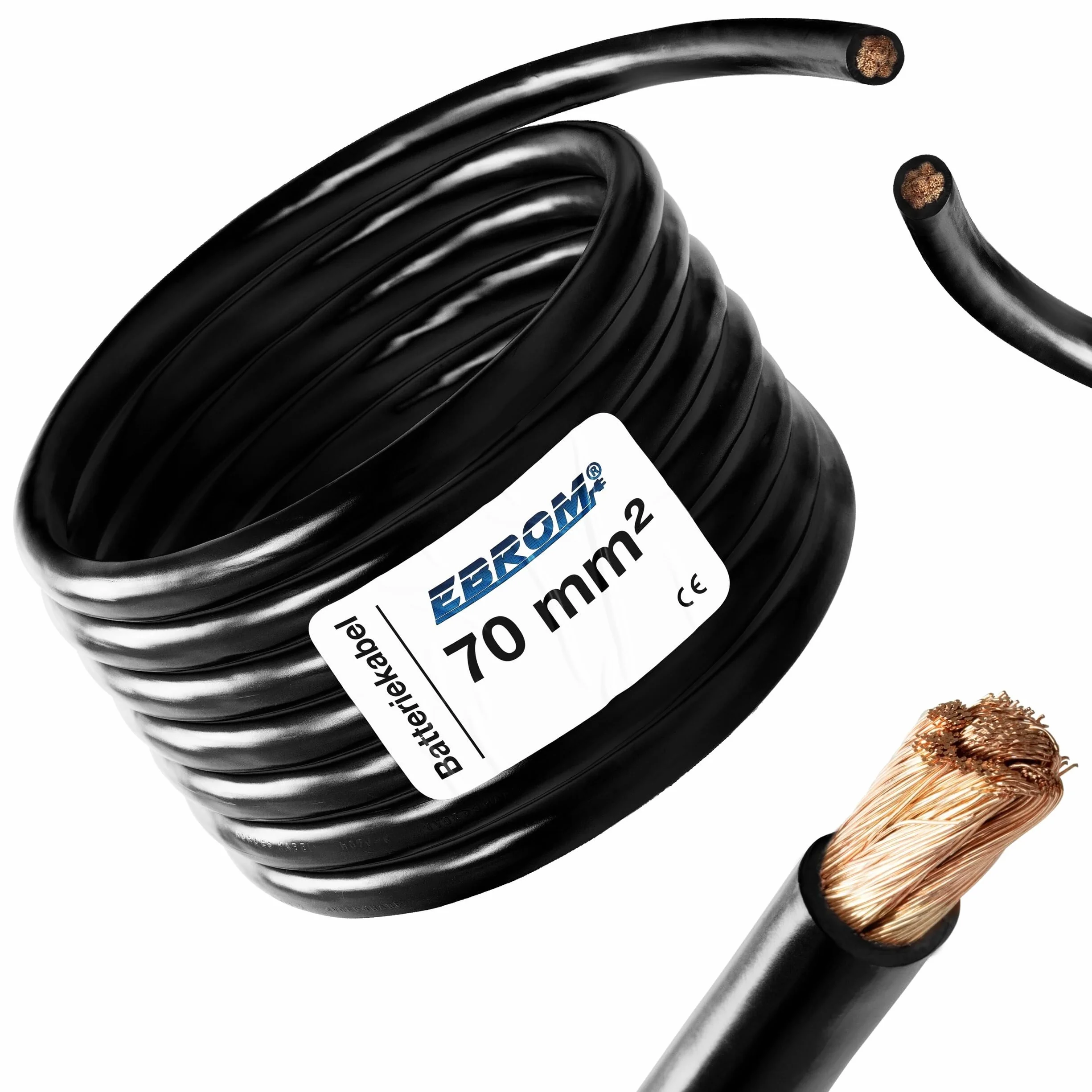 Kabel do akumulatora – czarny – H07V-K 6-10/16-25/35-50/70 lub 95 mm² – kabel akumulatora, 100% miedź OFC – towar sprzedawany na metry – 6mm2-10mm2-16mm2–25mm2–35mm2-50mm2-70mm2-95 mm2