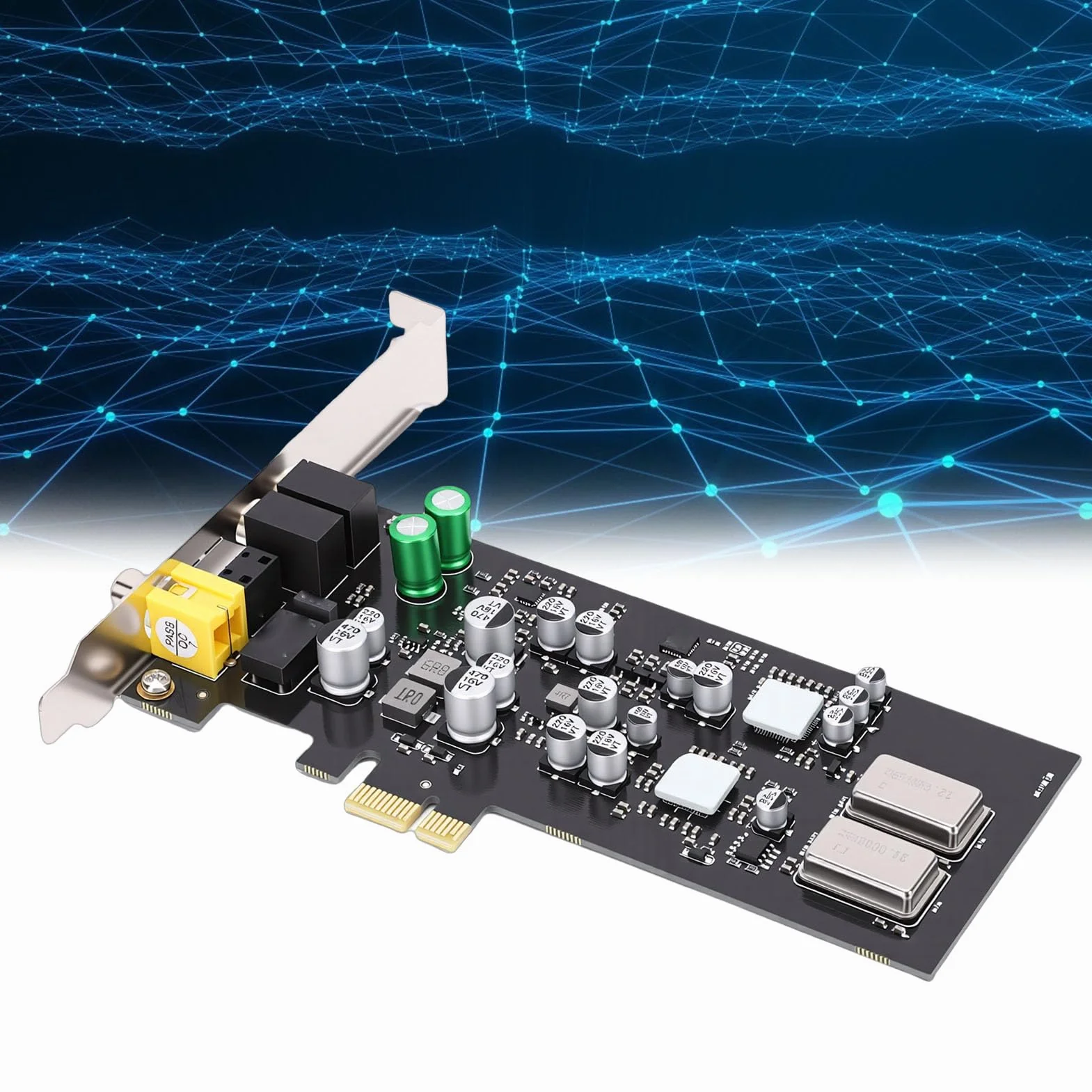 Sxhlseller Karta Dźwiękowa PCIE, Karta Dźwiękowa HiFi CM108AH z Przetwornikiem Cyfrowo-analogowym ES9018K2M, Optyczne Koncentryczne Wyjście Cyfrowe, kanał 7.1, 127 DB DNR, 24 Bity/96 KHz, dla/OS X/