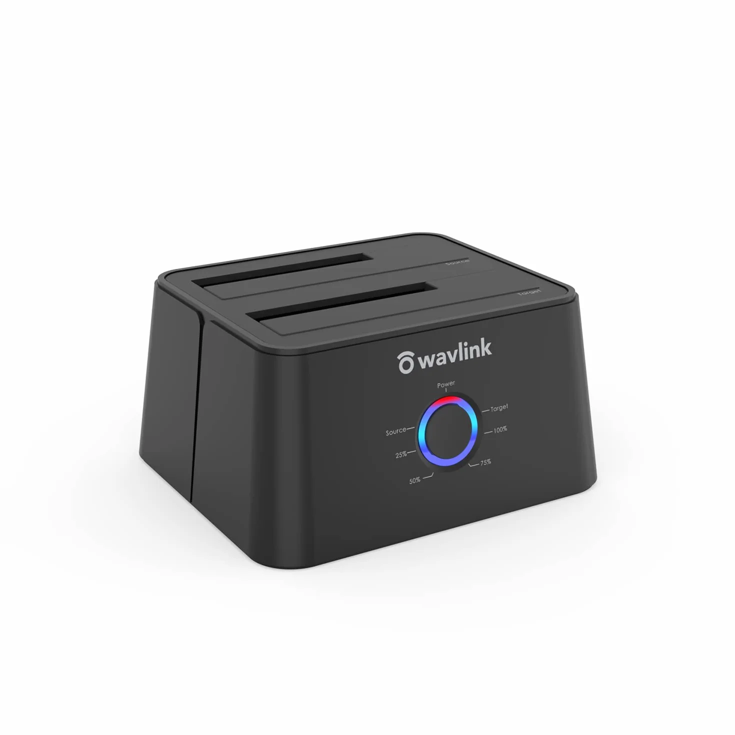 WAVLINK Dual Bay SATA do USB 3.0 / USB C zewnętrzne dyski twarde stacja dokująca do 2,5 lub 3,5-calowego dysku twardego, funkcja kopiowania/klonowania dysków twardych - czarna