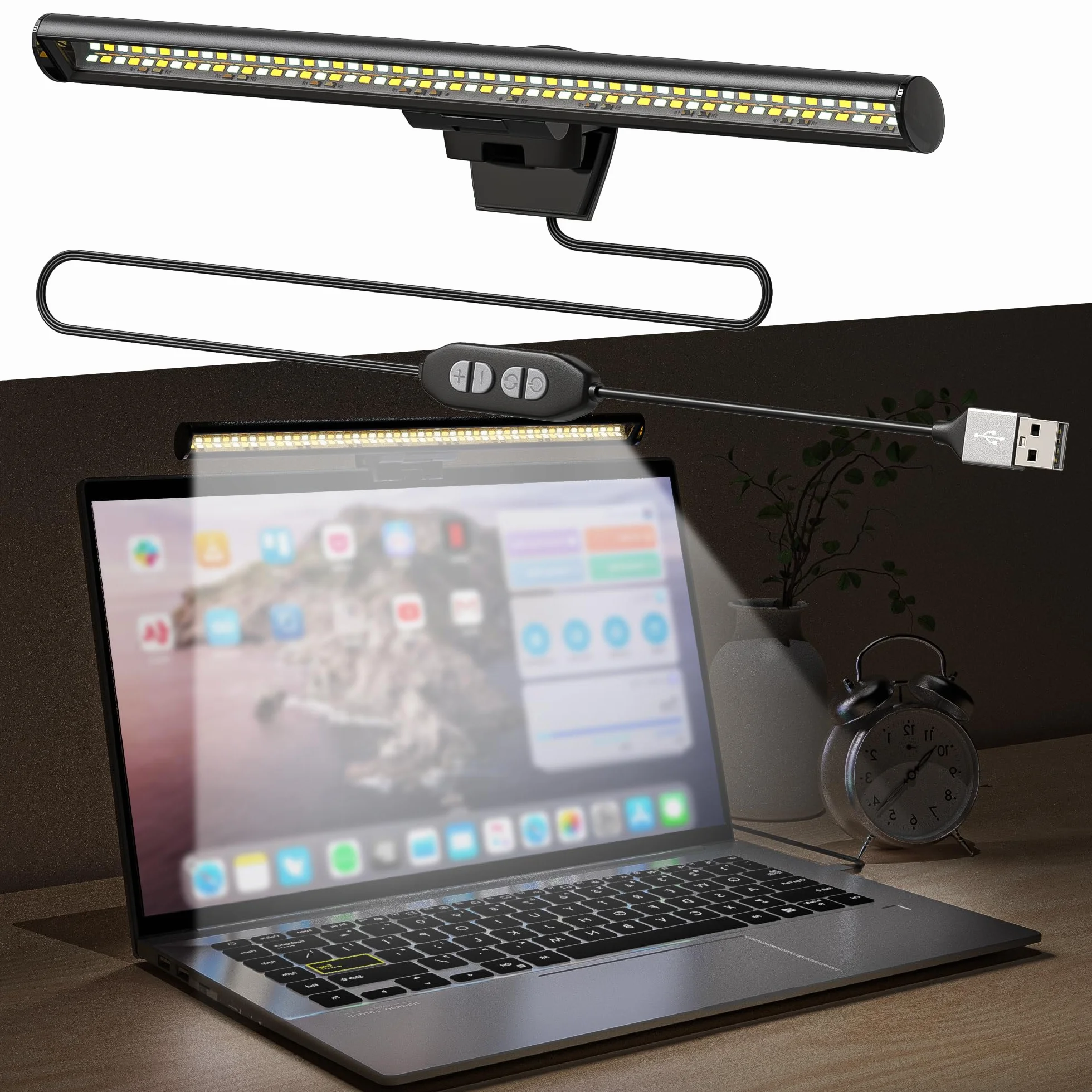 Lampa LED do monitora komputerowego z regulowanymi trybami oświetlenia i 10 poziomami jasności Eye Care