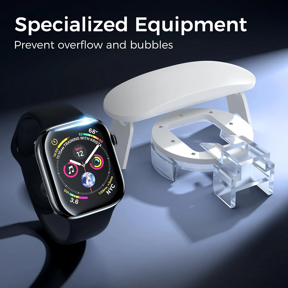 Ochraniacz ekranu kompatybilny z Apple Watch Series 8/7 41 mm, zakrzywiony 3D pełne pokrycie ochrona przed zarysowaniami osłona ze szkła hartowanego, ochrona ekranu bez pęcherzyków do iWatch 8/7 41 mm (3 szt.)