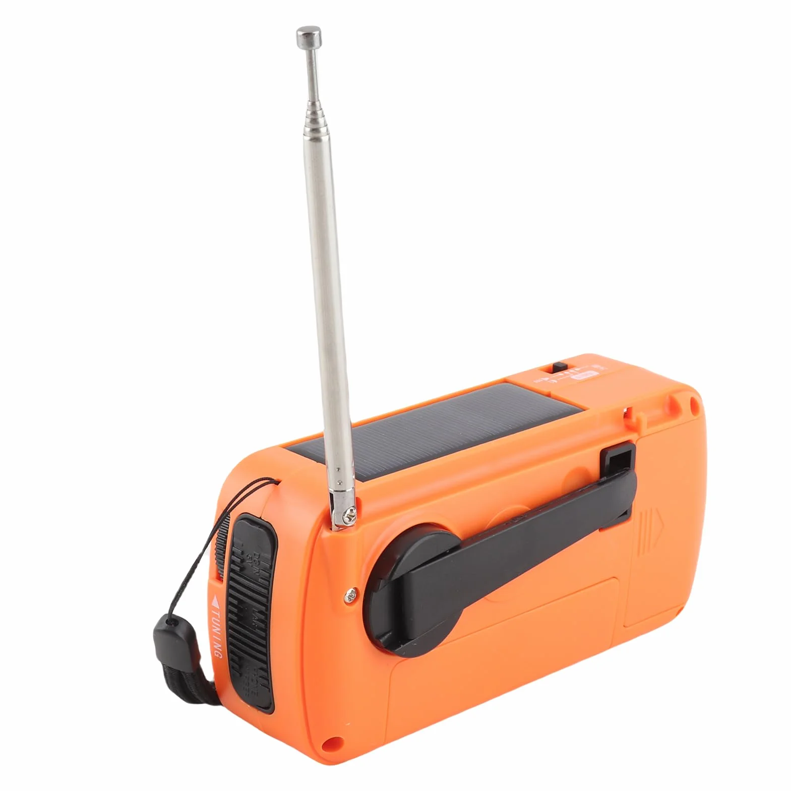 Radio awaryjne, 1200 mAh, akumulatorowe, ręczne radio na korbkę, przenośne powerbanki, latarka LED, AM/FM/SW1/SW2, zapasy awaryjne, ładowarka do telefonu komórkowego, SOS do domu (Pomarańczowy)