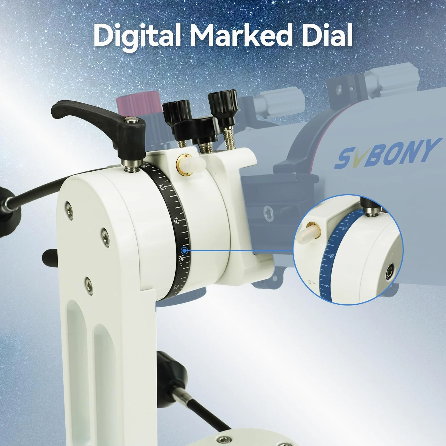 SVBONY SV225 Alt-Azymut Mount, regulowany kątowy uchwyt alt-azymutu, nośność 10 kg, konstrukcja drążona CNC, precyzyjna regulacja altazymutu teleskopu, akcesoria teleskopowe z przekładnią o zmiennej