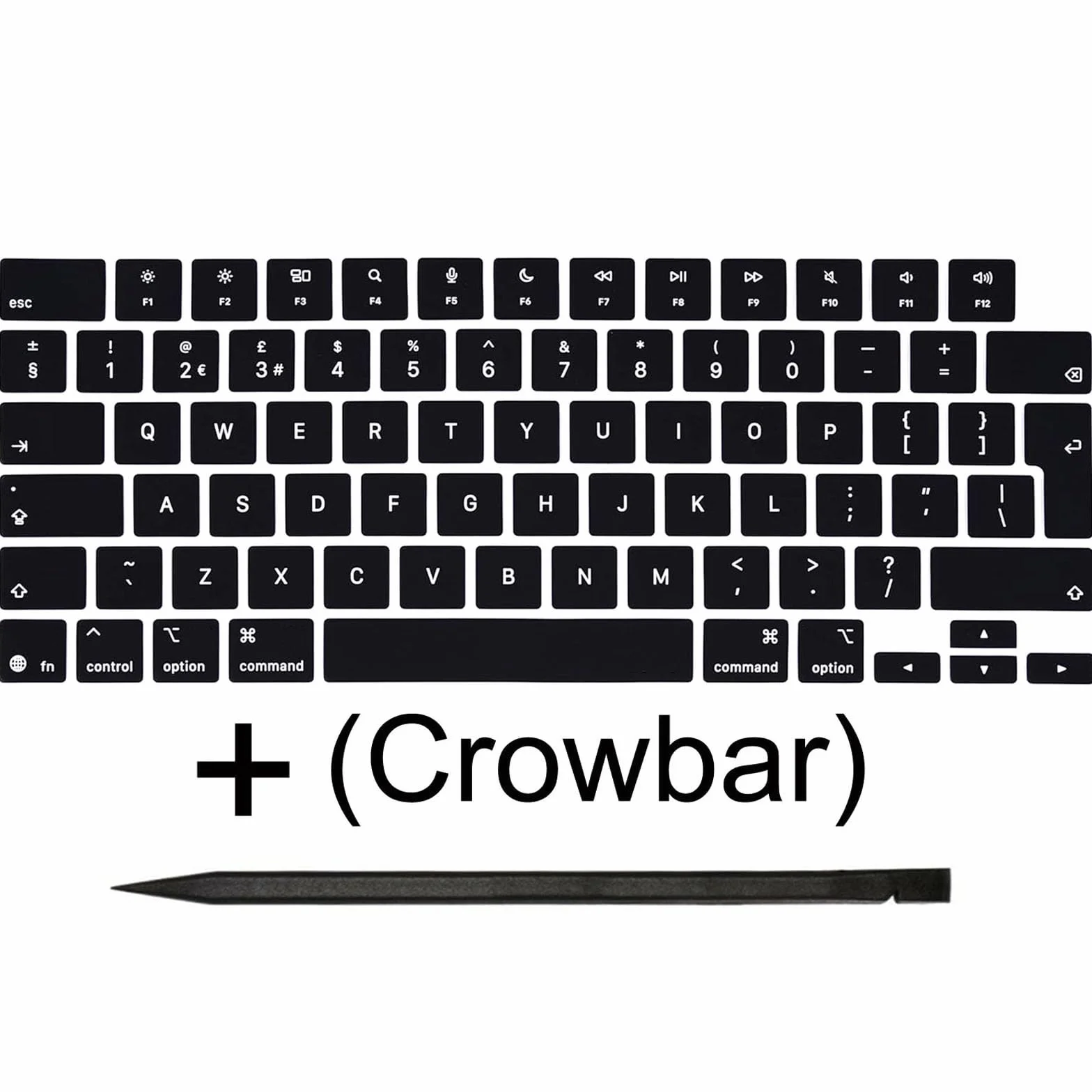 Wymienne nasadki klawiszy do MacBooka Air i Pro/Max (M4 M5) 33.0 cm 14 cali 15'' 16'' A3240 A3241 A3448 A3449 A3434 A3428 A3429 (2025-2026) rok (czarne, UK)