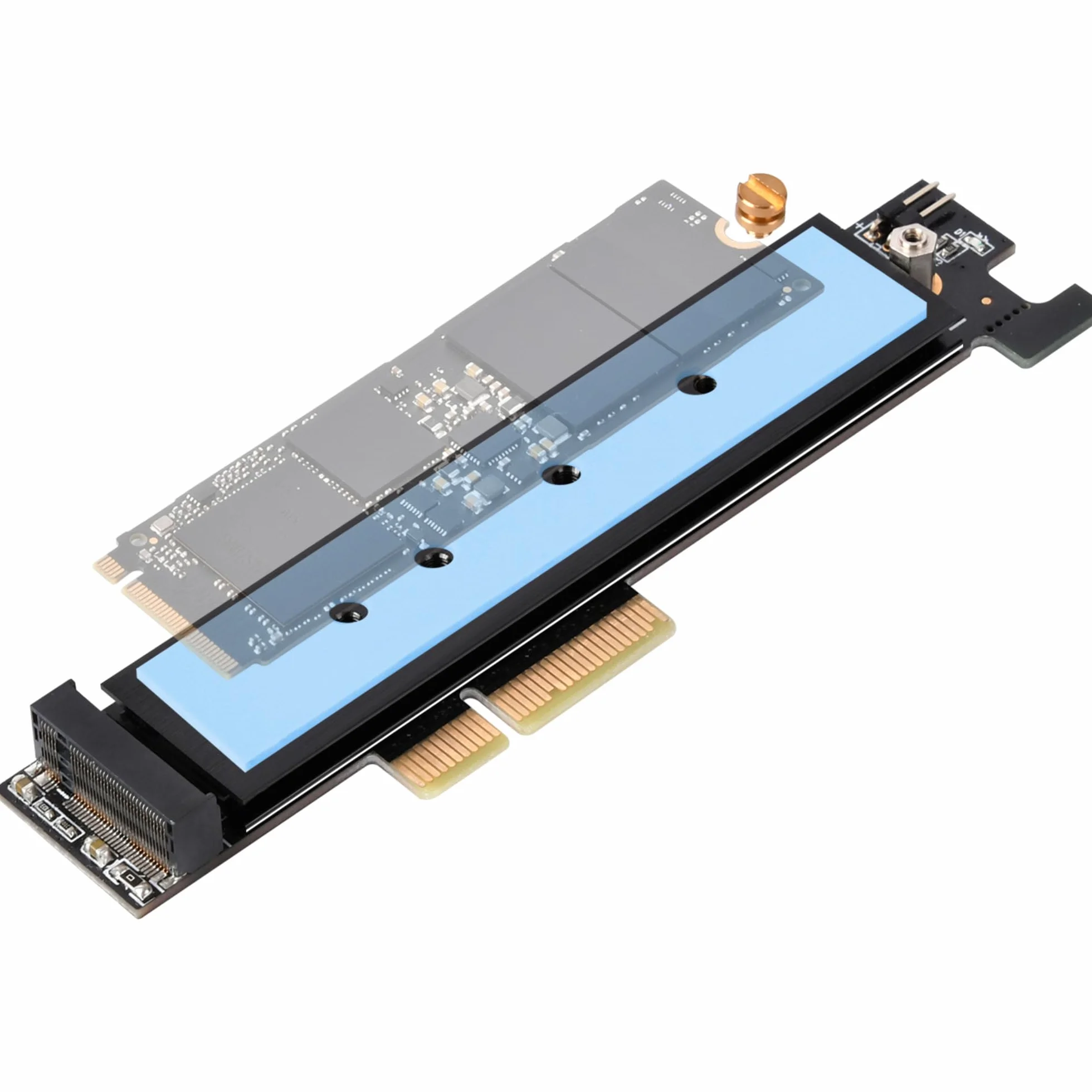 SilverStone ECM26, karta adaptera M.2 NVMe SSD do PCIe x4, PCIe CLKREQ, 2230, 2242, 2260, 2280, 22110, SST-ECM26