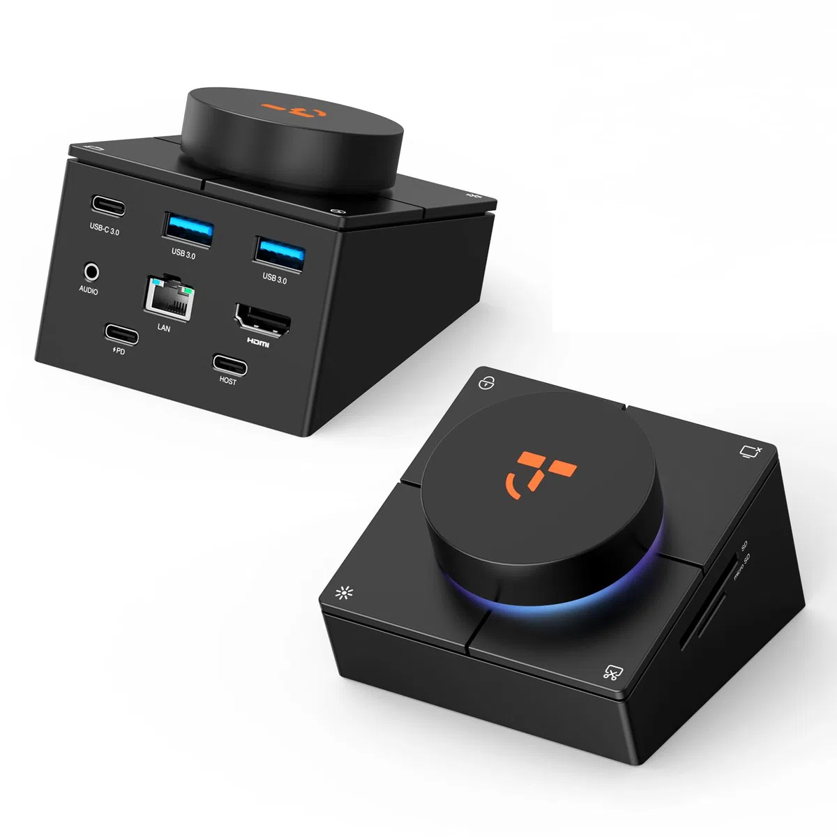TobenONE Hub USB C 10 w 1 z klawiszami skrótów, pokrętłem głośności, HDMI 4K | 100 W PD, 3 USB, Ethernet, Audio, SD/microSD, stacja dokująca do laptopa MacBook, Windows, Chrome, iPad