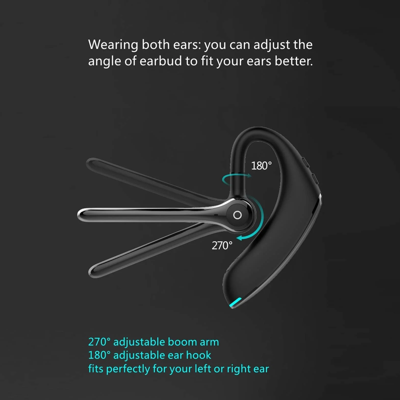 Zestaw Słuchawkowy Bluetooth F910 V5.0 EDR, Jednouszna Bezprzewodowa Słuchawka z Mikrofonem Redukcja Szumów, Konstrukcja Zawieszana na Uchu