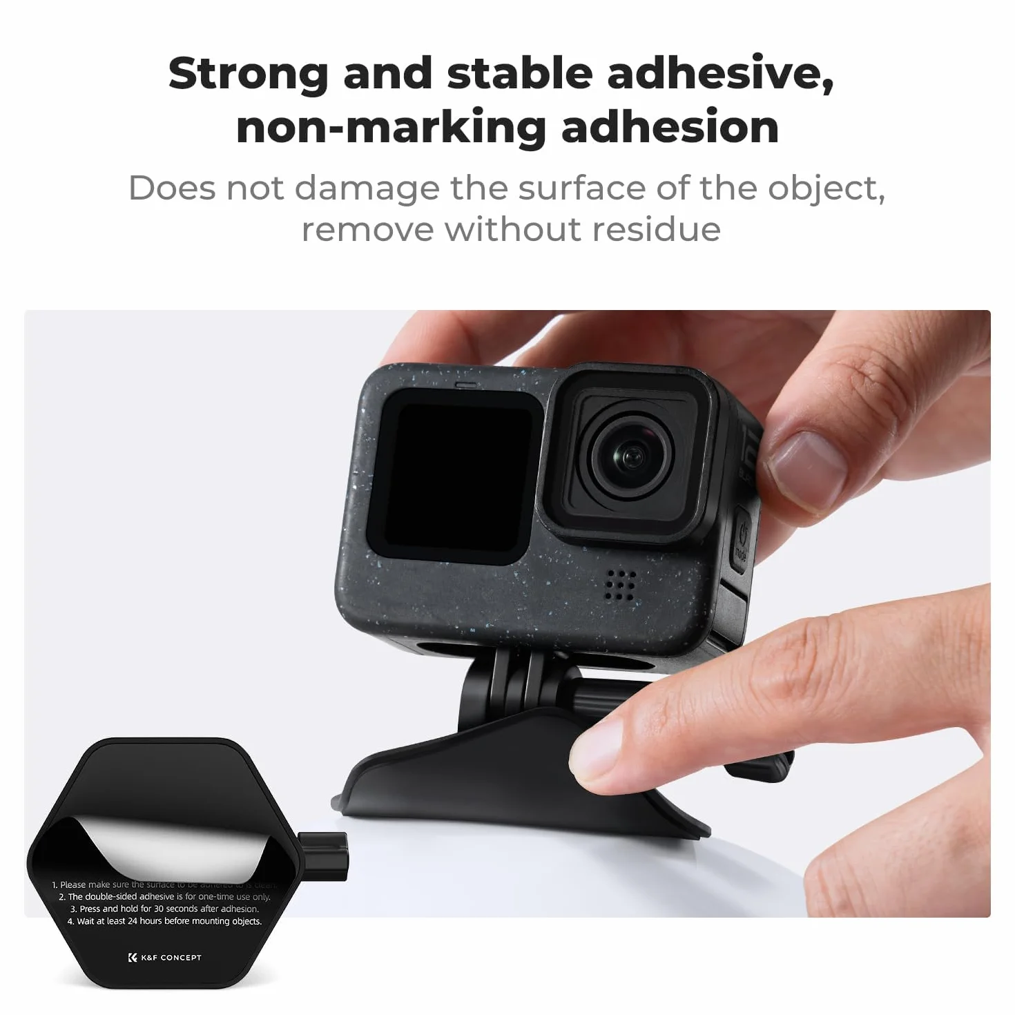 K&F CONCEPT 2-pak mocowania na kask z elastycznym klejem do GoPro Hero13/12/11/10 DJI Action 5 Pro 4 3 Insta360 X5 X4 X3 Ace Pro 2 Osmo 360 Akcesoria do aparatów sportowych na płaskie i zakrzywione