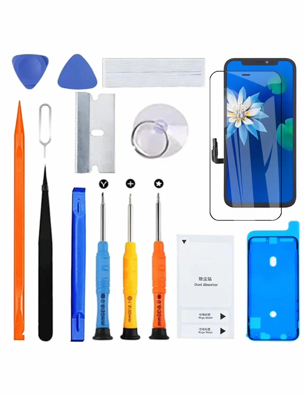 H&LYCYJ Wyświetlacz do iPhone 12/12 Pro A2403 A2172 A2402 LCD ekran zastępczy 3D Touch Full HD ekran dotykowy ID Digitizer ramka montażowa, wodoodporny klej, zestawy naprawcze