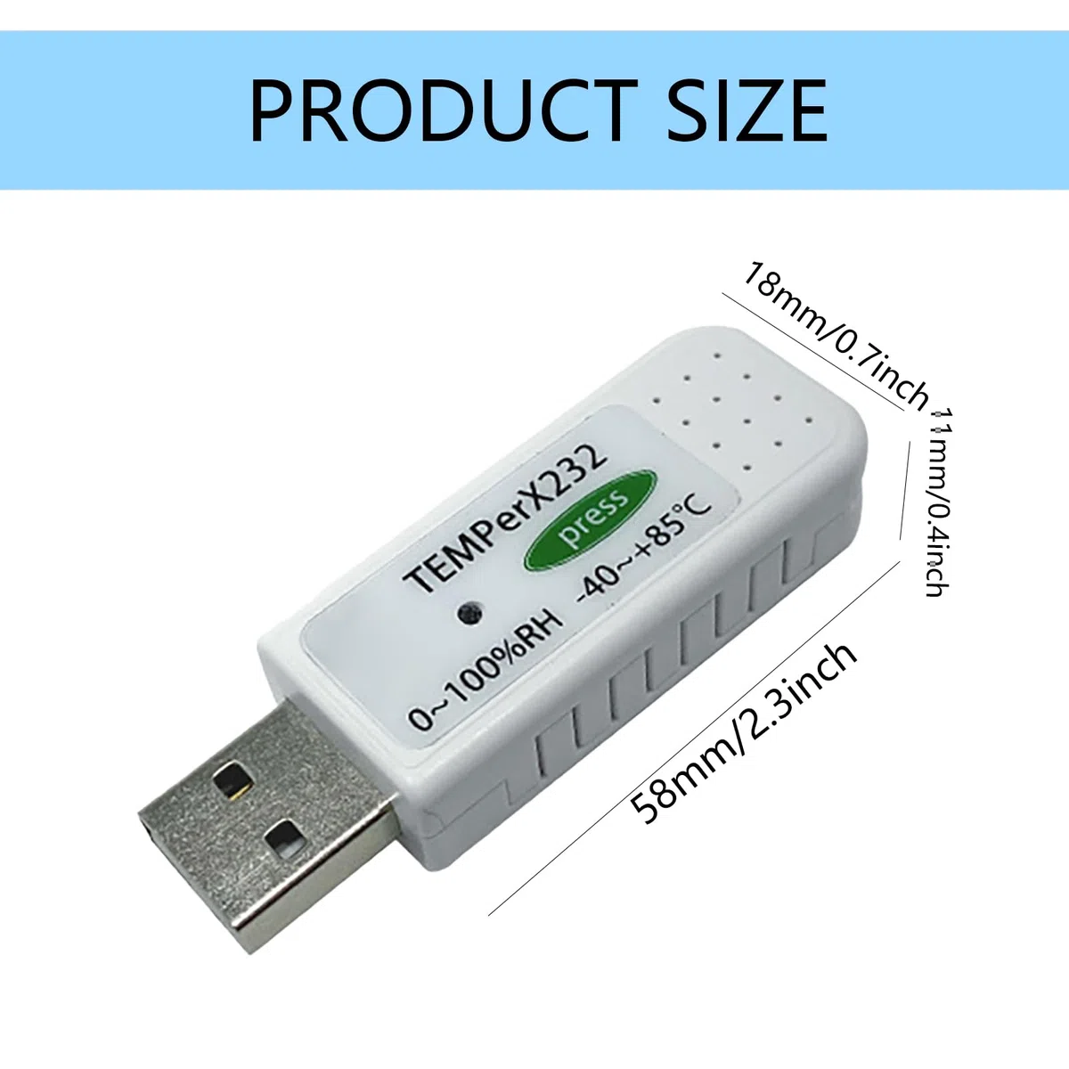 USB miernik temperatury i wilgotności, sonda zewnętrzna, alarm e-mail, przechowywanie danych, rejestrator,