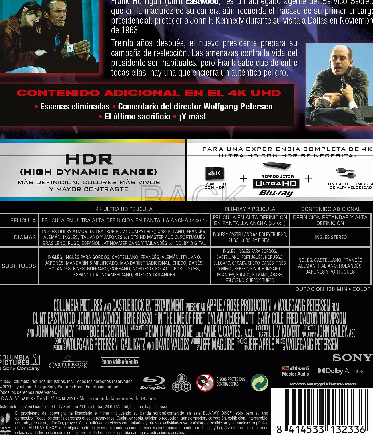 En la Línea de Fuego (4K UHD + Blu-ray)
