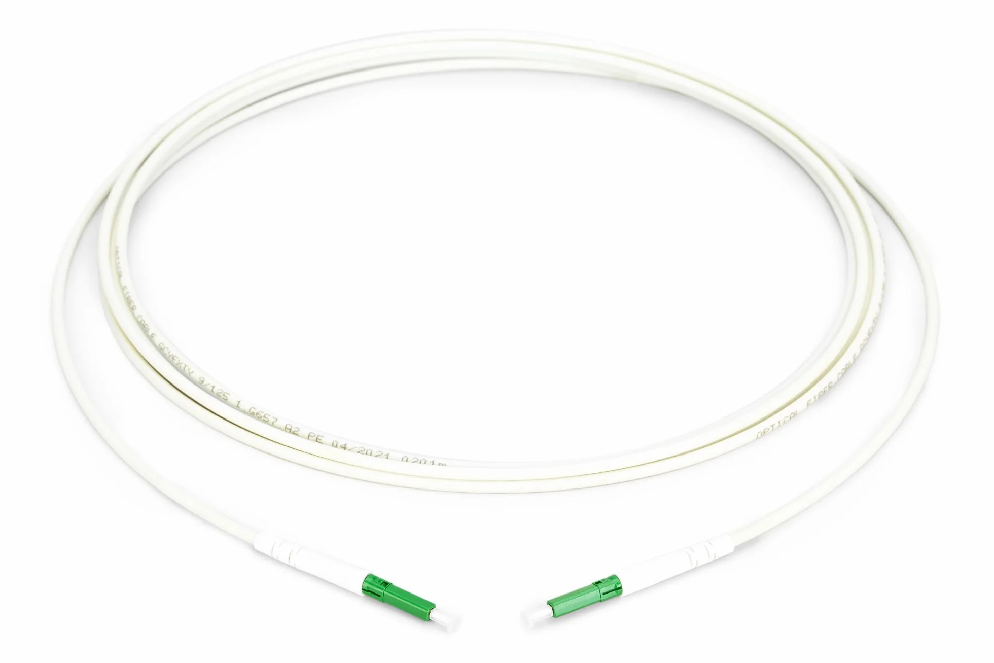DIGITUS Kabel FTTH Drop – OS2 – jednomodowy – 30 m – 1 włókno – złącze LC-APC – wstępnie konfekcjonowany – zoptymalizowany pod kątem zginania G.657A2 – nadający się do wdmuchiwania – kabel – biały