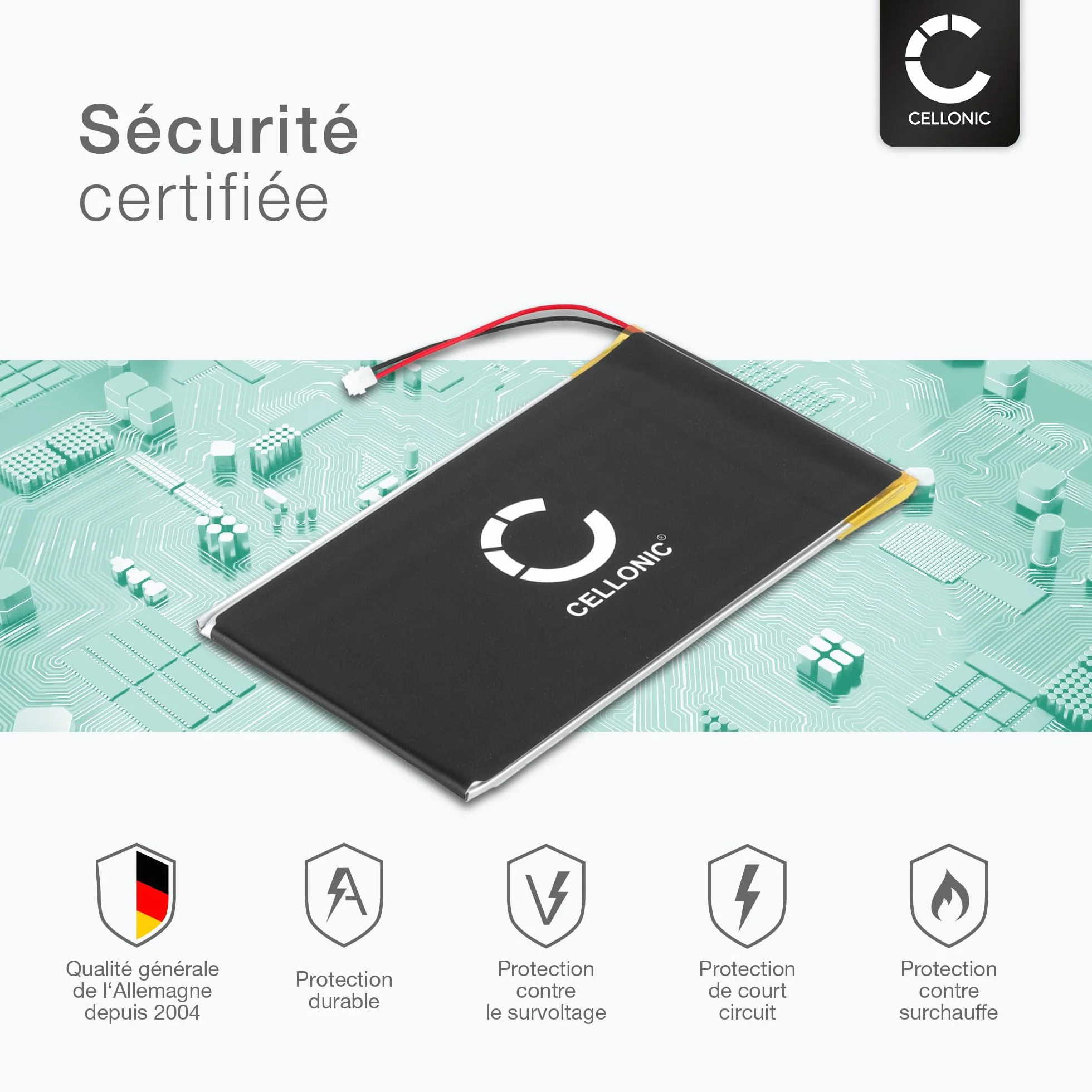 CELLONIC, Bateria do tabletu kompatybilna z Kobo Aura, H2O, Glo HD, kompatybilna z Pocketbook PR-285083 (3,7 V, 1500 mAh)