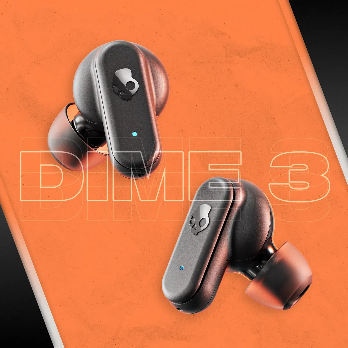 Skullcandy Dime 3 Bezprzewodowe Słuchawki Douszne, 20 godz. Słuchania, Mikrofon, Obsługa iPhone’a, Androida i urządzeń Bluetooth – Czarny